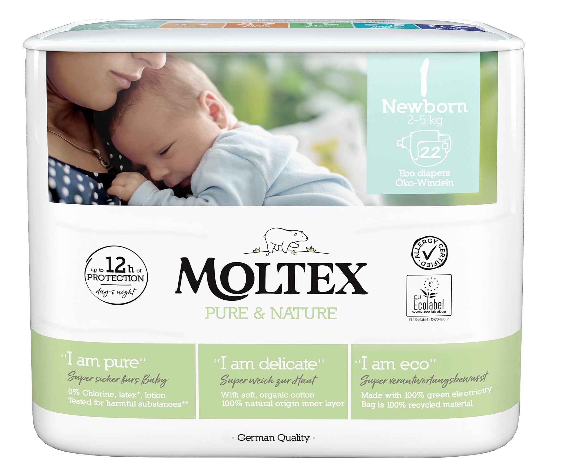 MOLTEX Pure & Nature ÖKO Nadrágpelenka 2-4 kg (1-es méret)