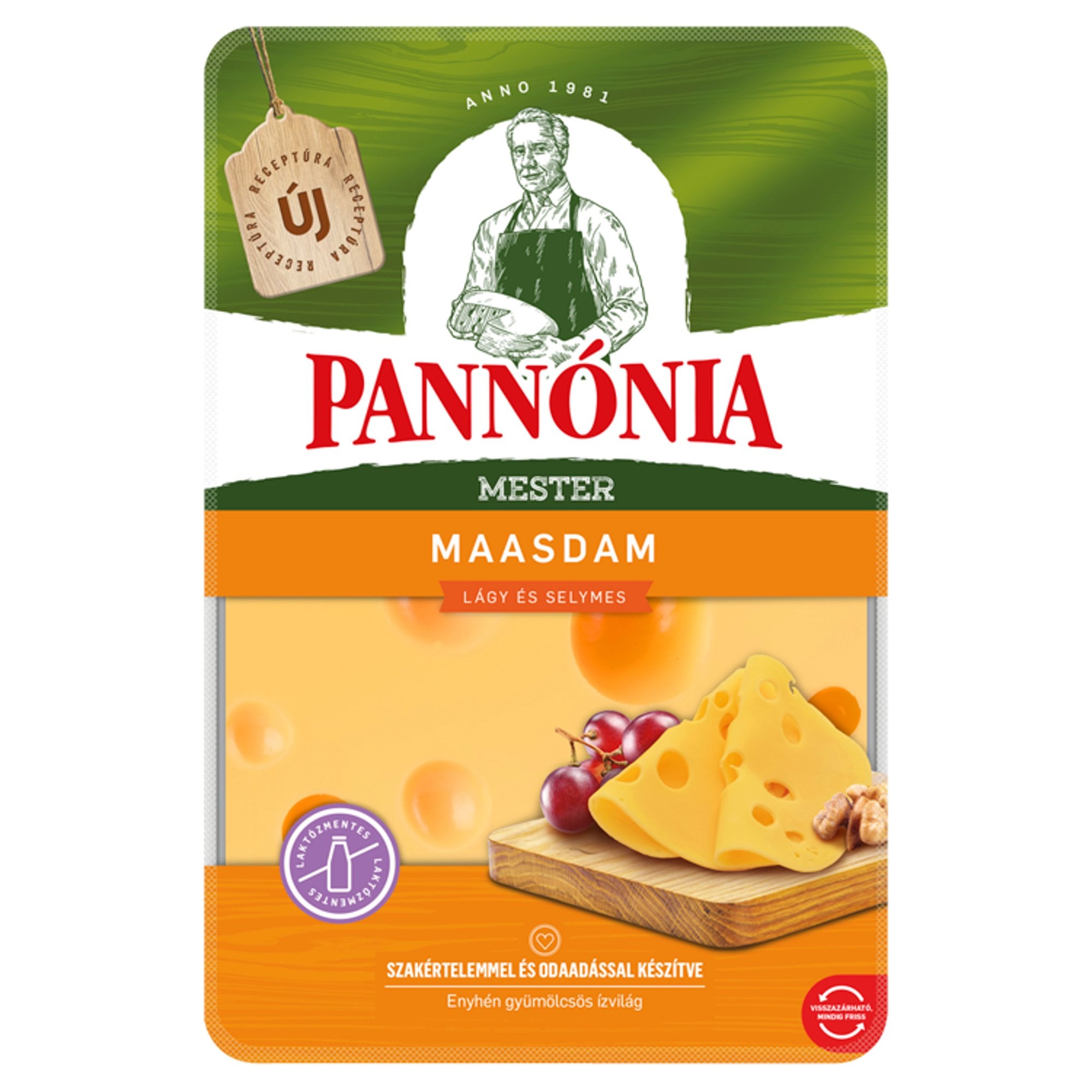 Pannónia Mester Maasdam szeletelt sajt