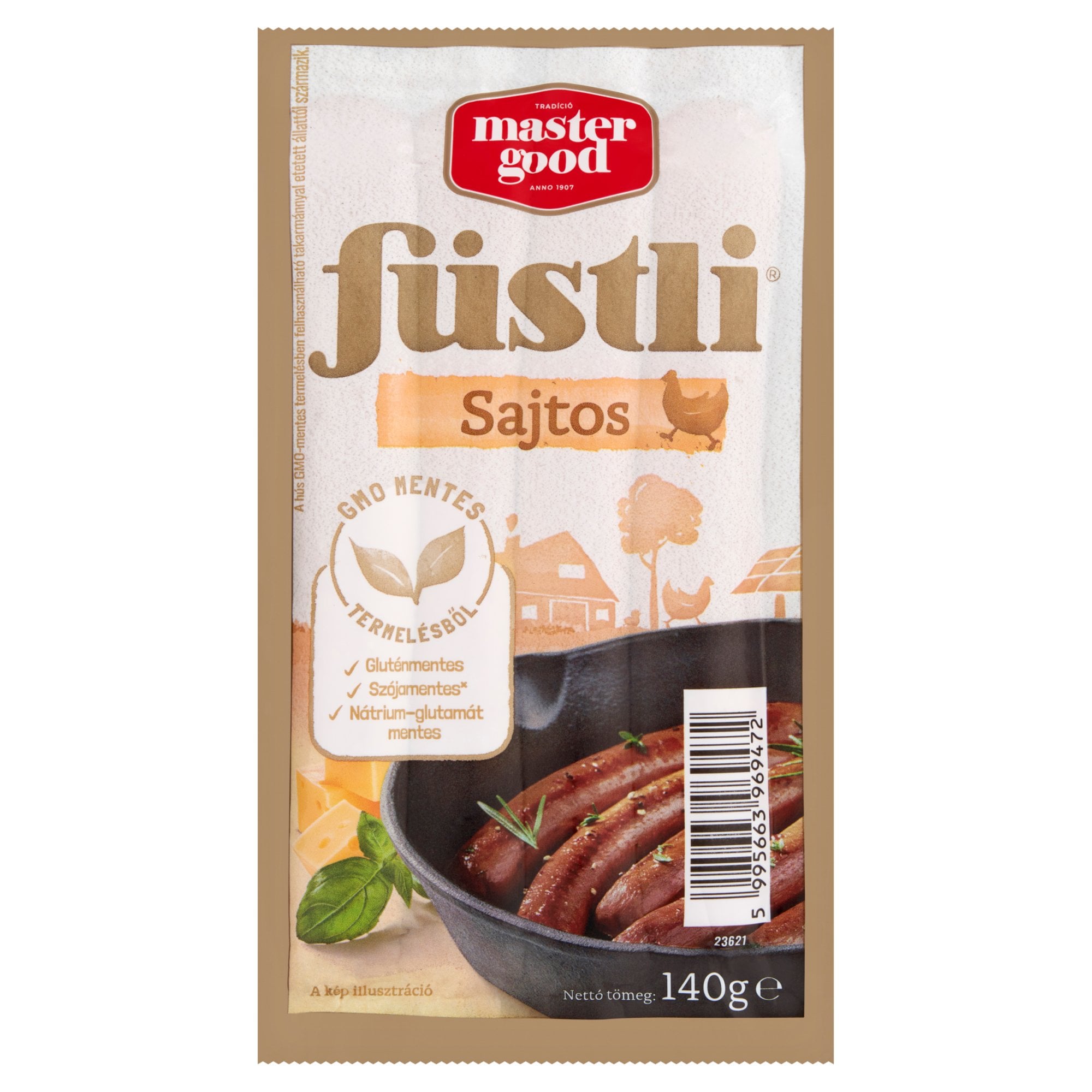 Master Good Füstli főtt, sajtos, füst ízesítésű virsli