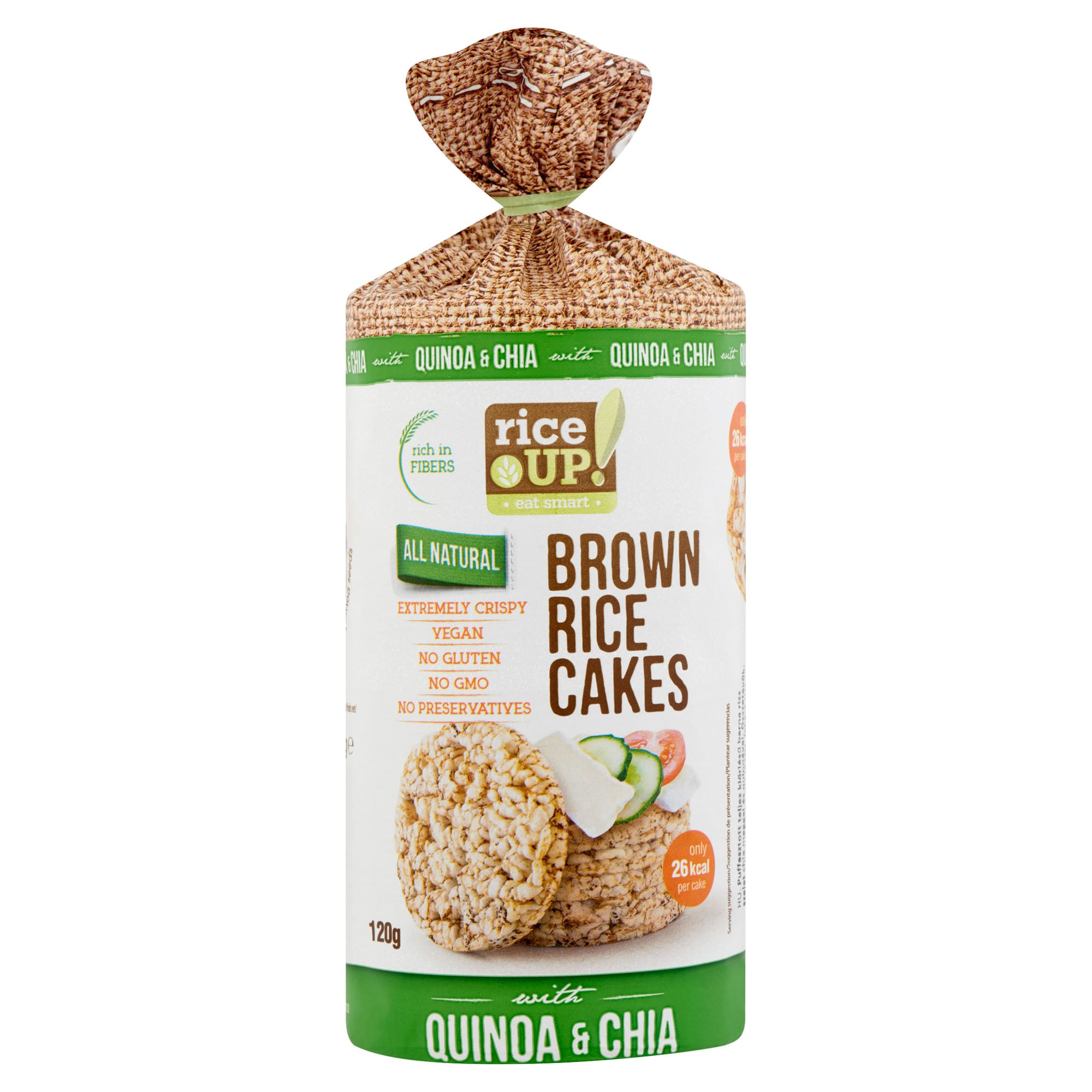 RiceUp! Eat Smart puffasztott rizs barna rizzsel, chia maggal és quinoával