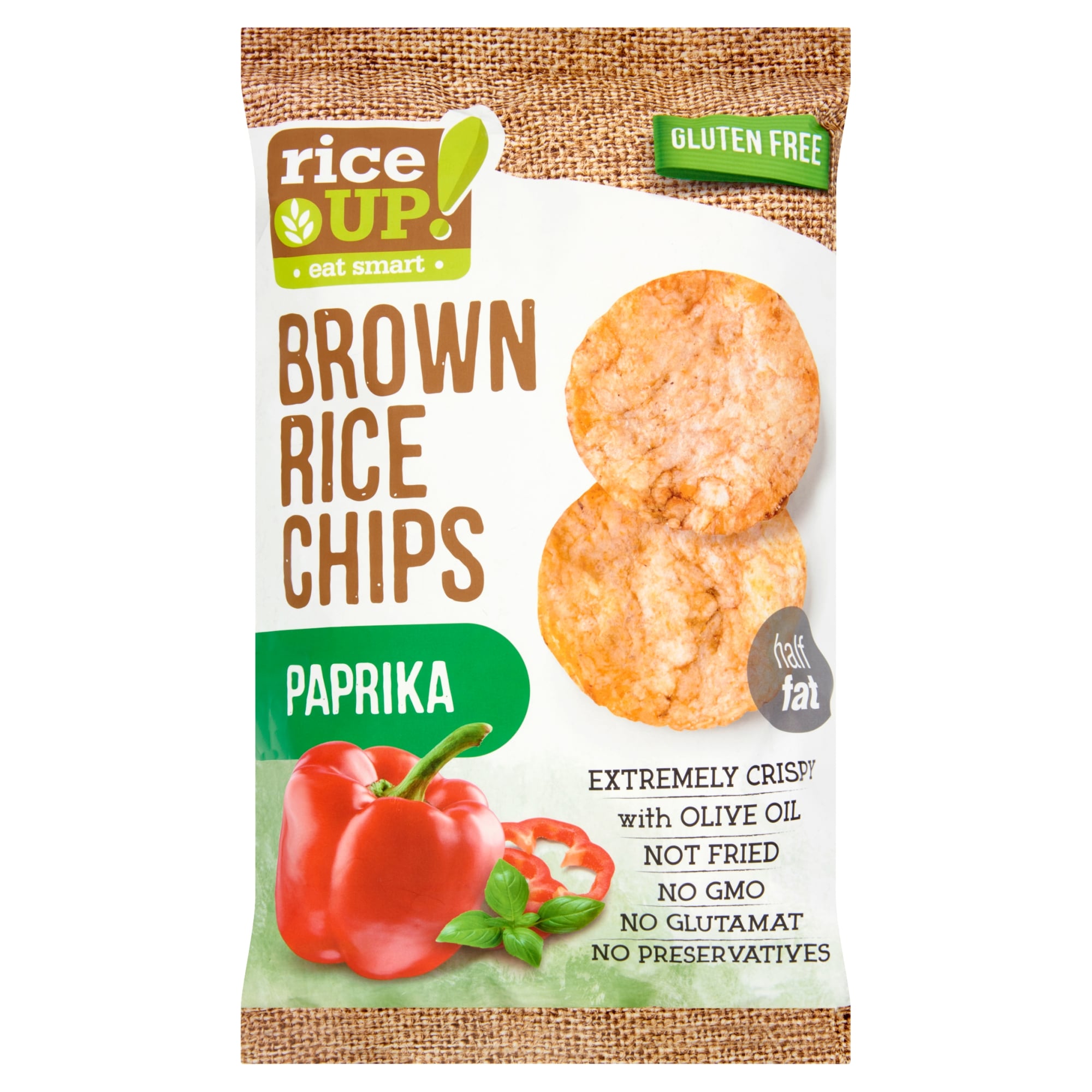 RiceUp! Eat Smart barna rizs chips paprikás ízesítéssel