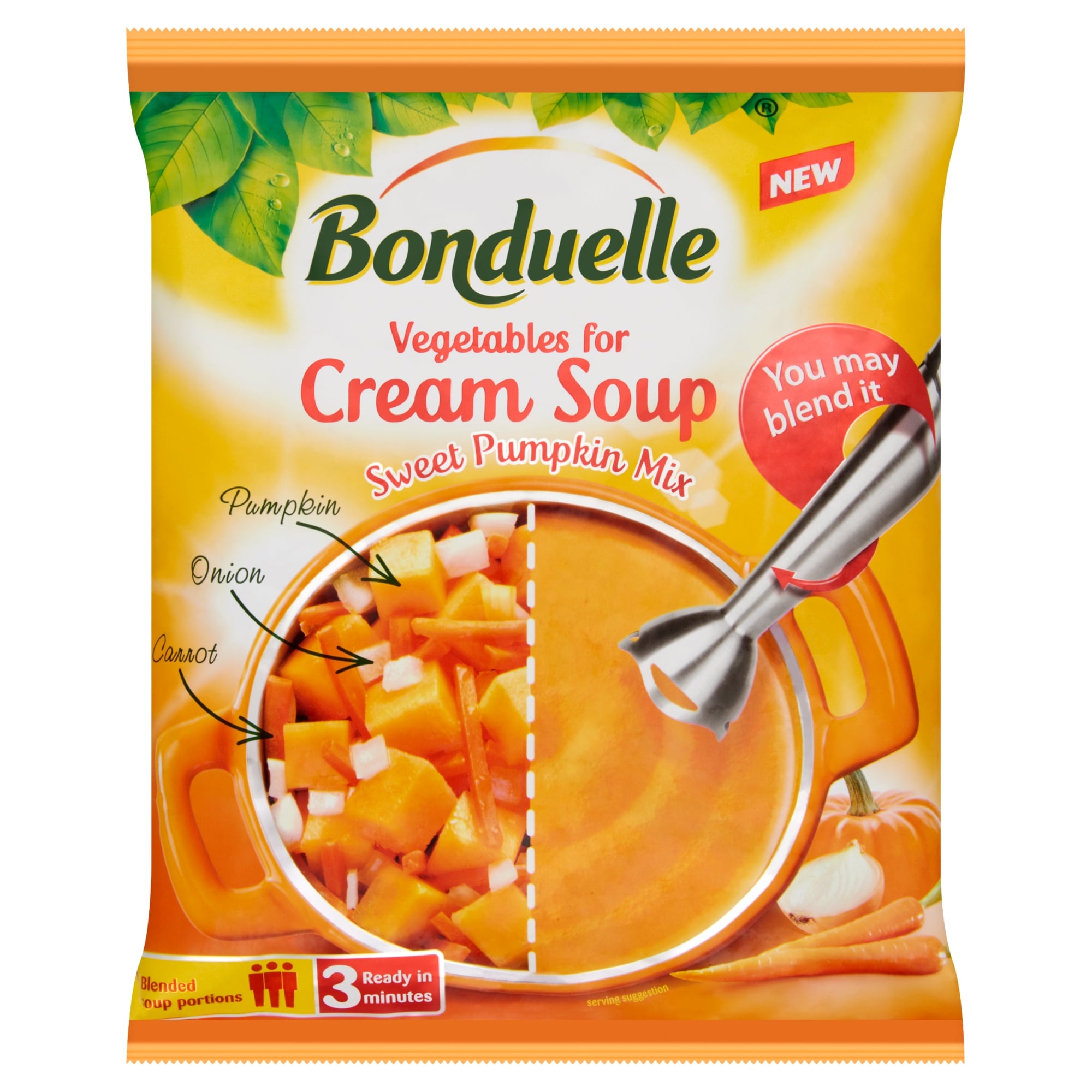 Bonduelle gyorsfagyasztott sütőtökös krémleves zöldségkeverék