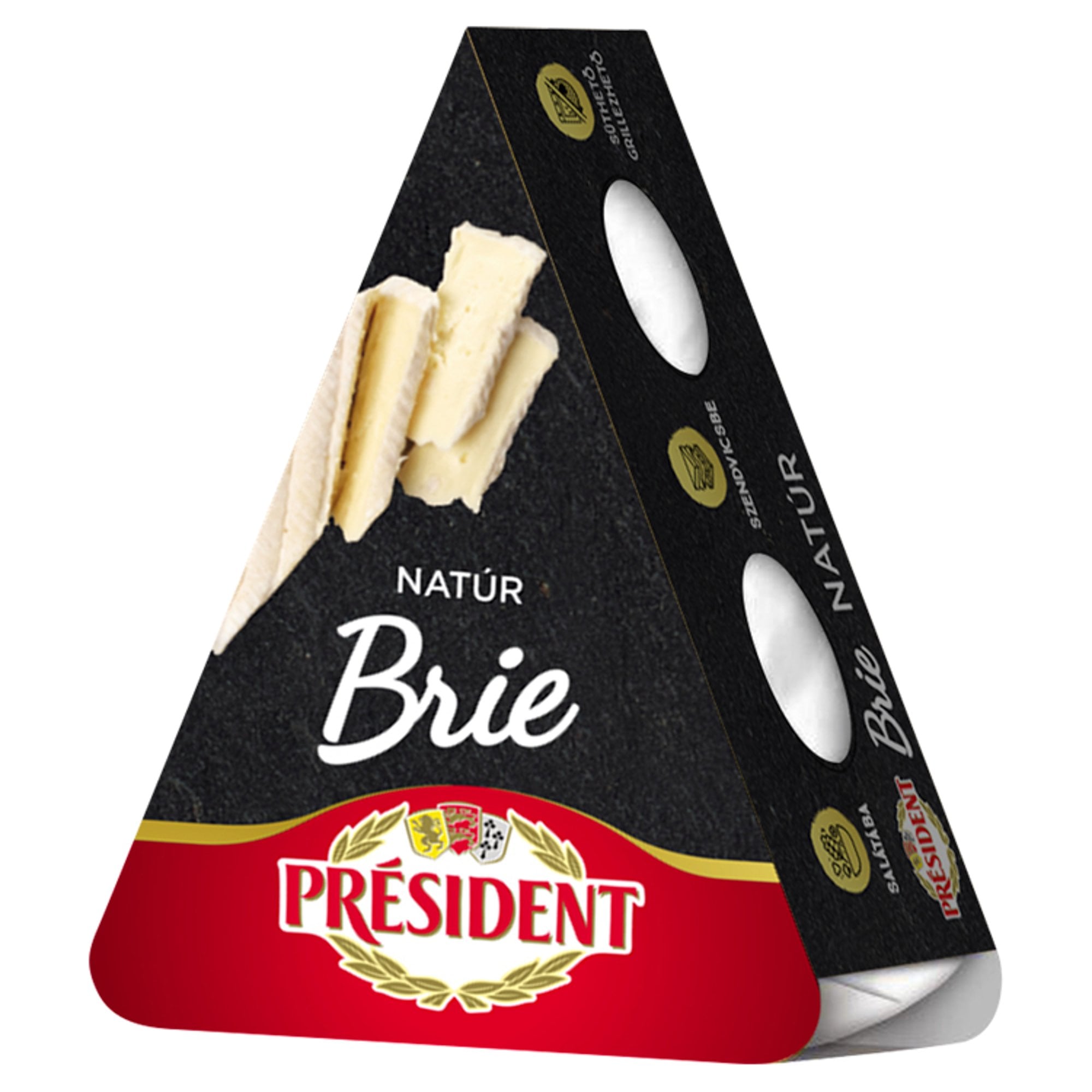 Président Brie natúr zsírdús, fehér nemespenésszel érlelt lágy sajt