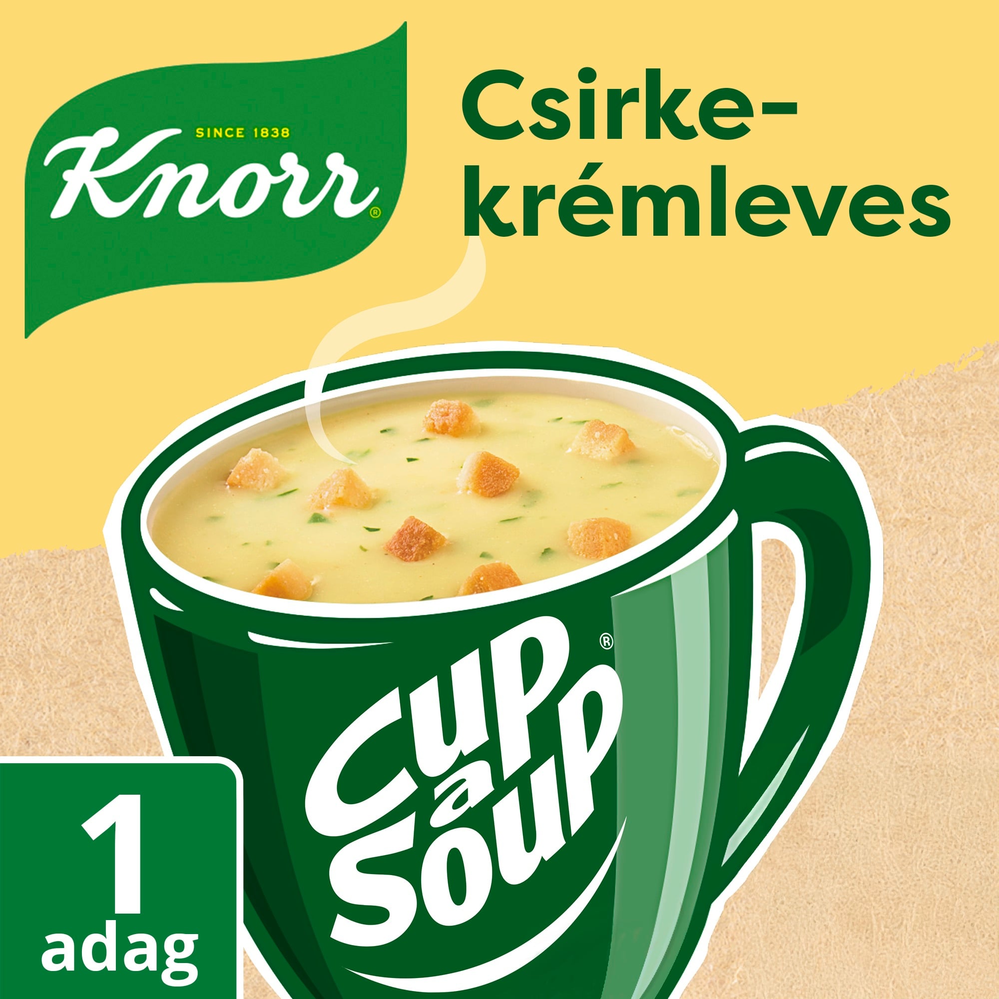 Knorr Cup a Soup csirkekrémleves zsemlekockával