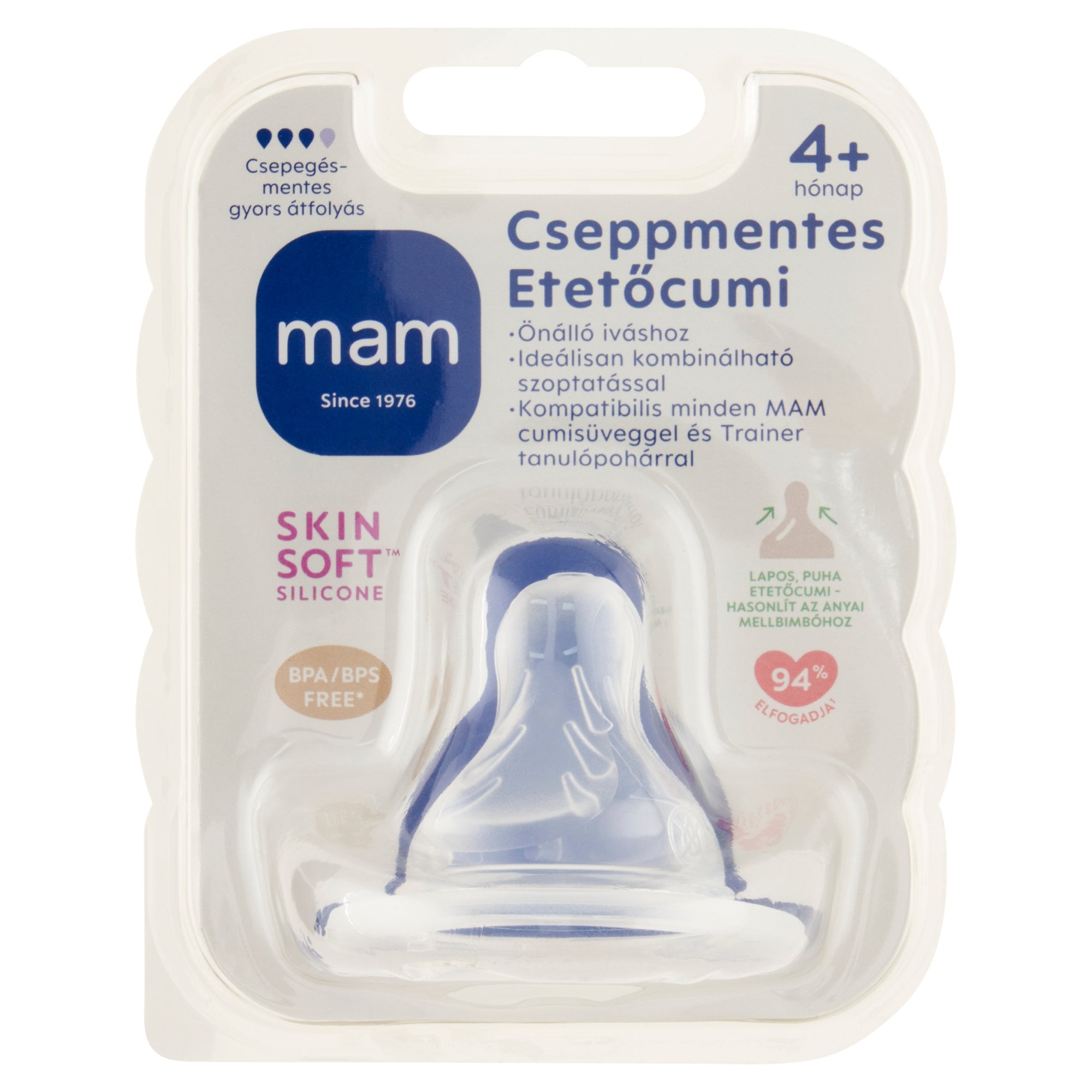 Mam etetőcumi 4+ hónap csepegésmentes