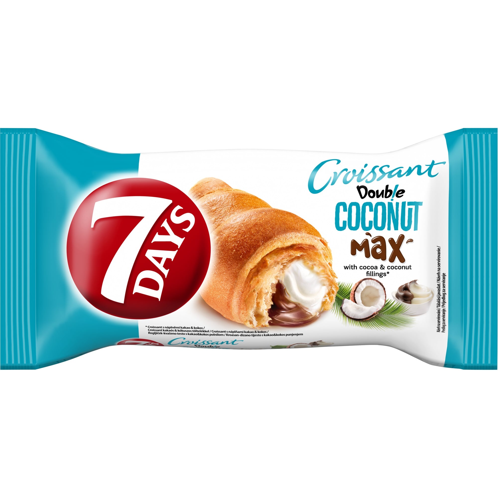 7Days Doub!e Max croissant kakaós és kókuszos töltelékkel