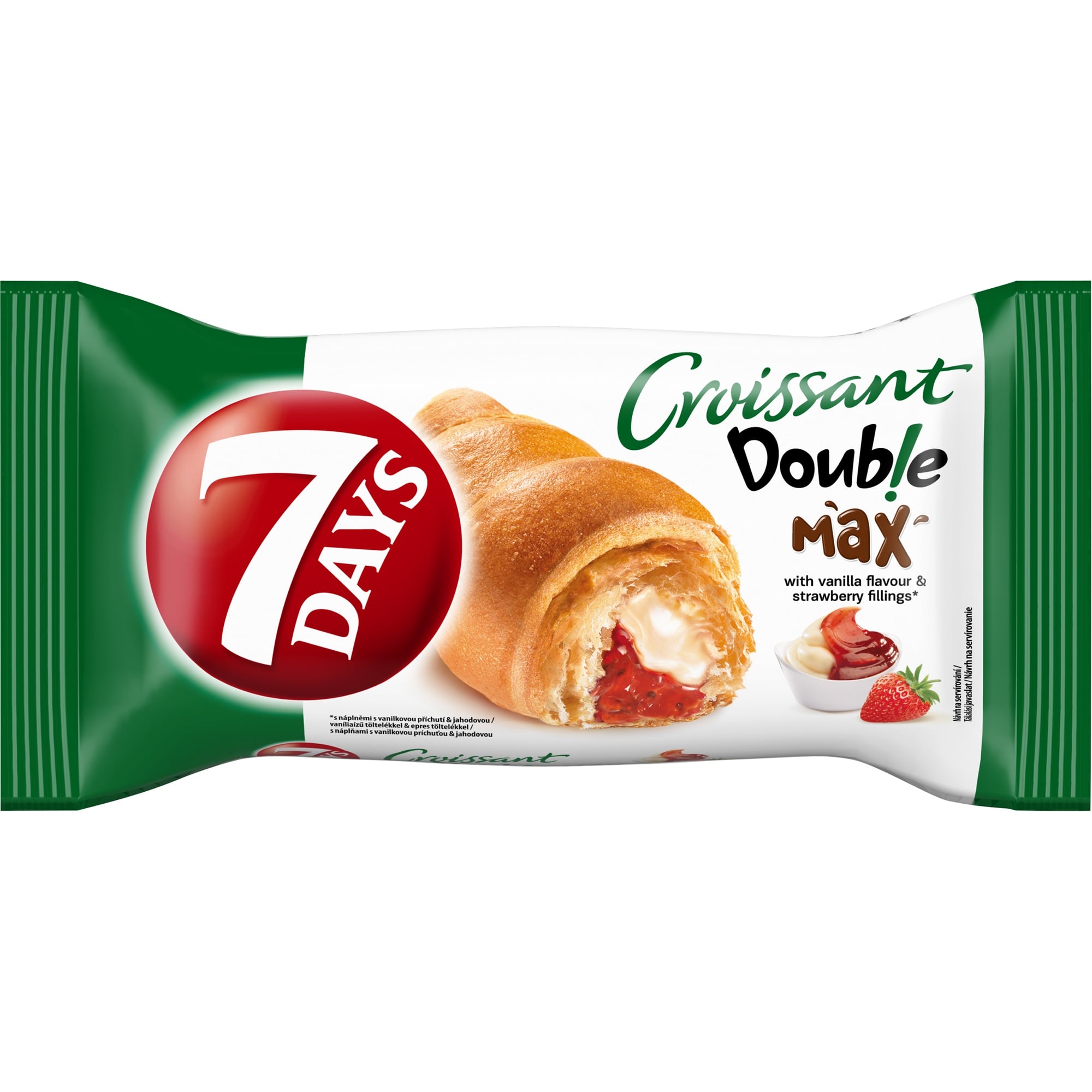 7Days Doub!e Max Croissant Vanília Ízű és Eper Töltelékkel