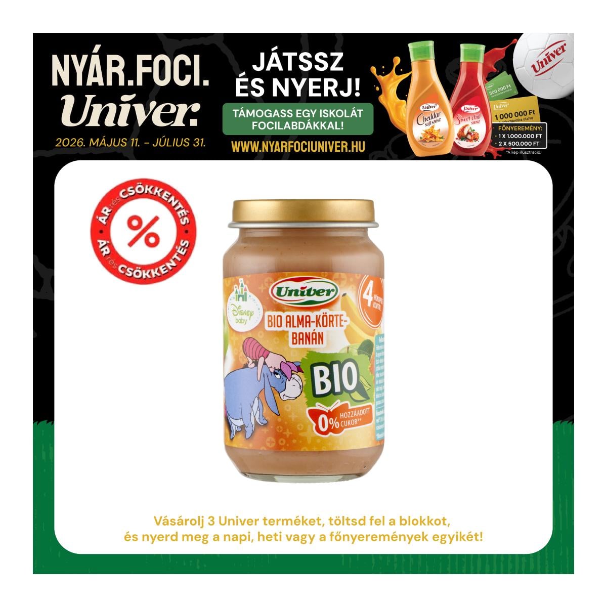 Univer Disney Alma-Körte-Banán desszert 4 hónapos kortól