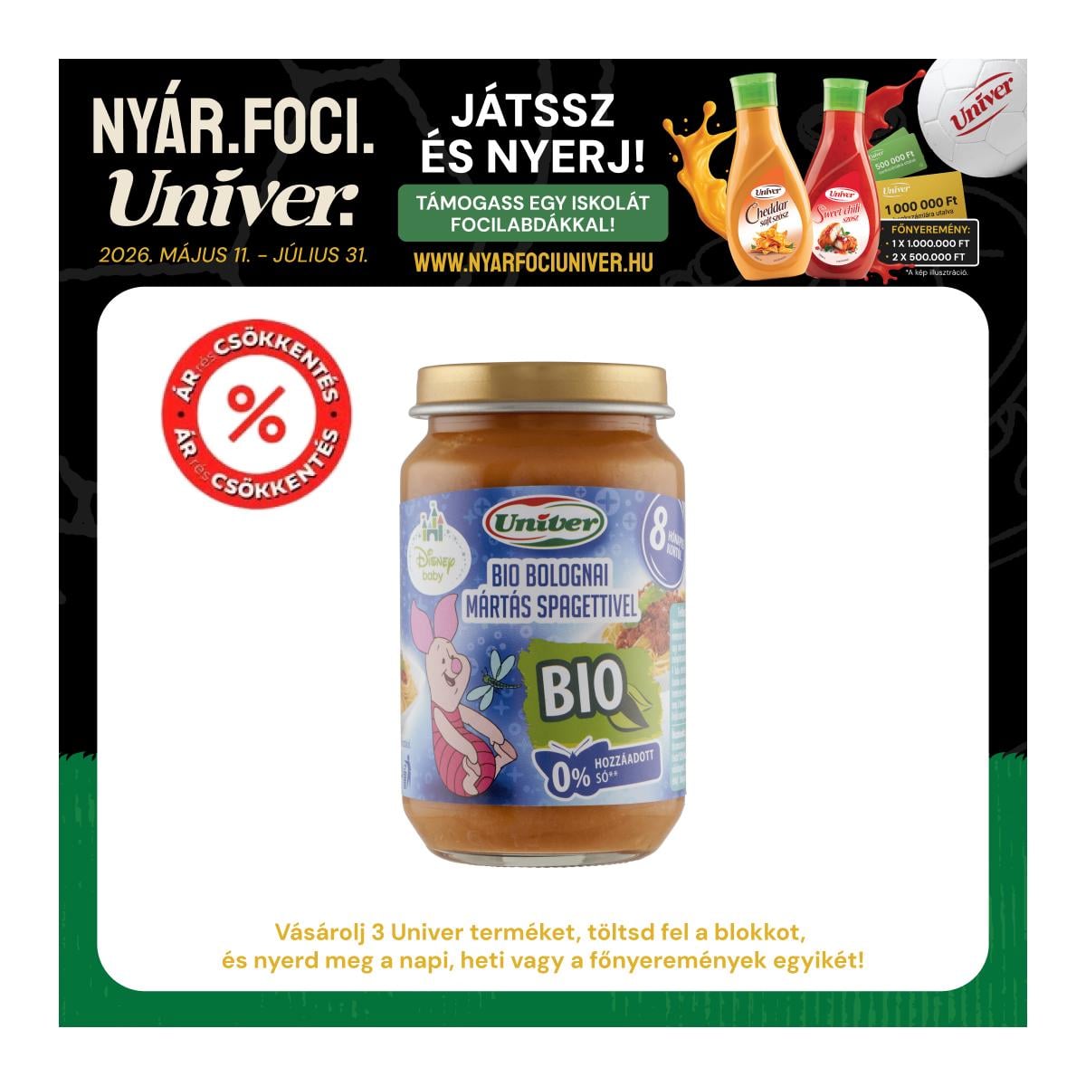Univer Disney BIO Bolognai Mártás spagettivel 8 hónapos kortól