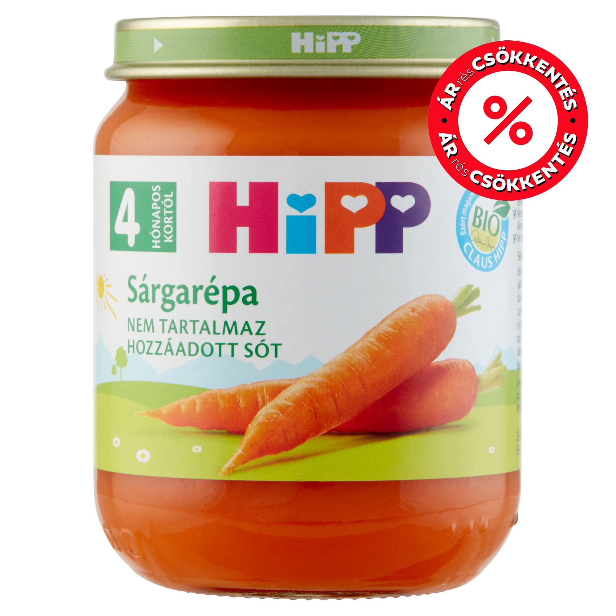 HiPP BIO sárgarépa főzelék 4 hónapos kortól