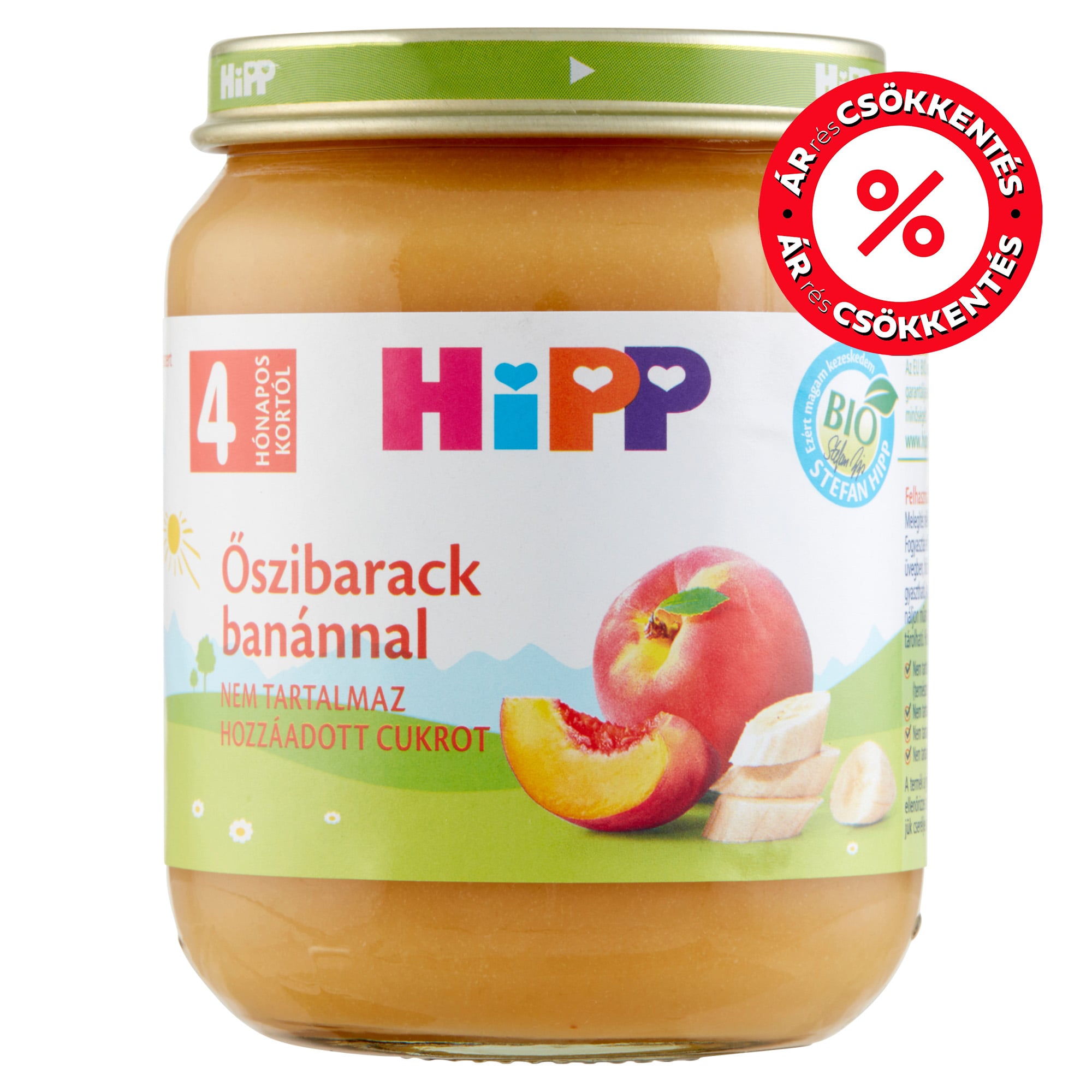 Hipp BIO Őszibarack banánnal 4 hónapos kortól