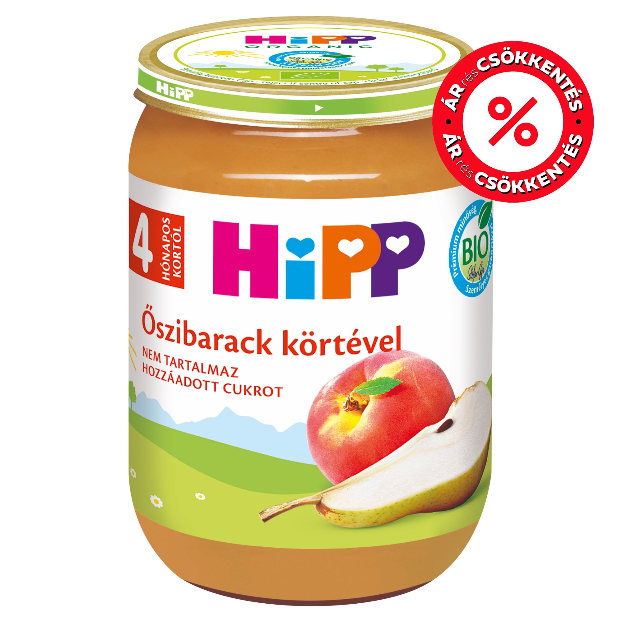 Hipp BIO Őszibarack körtével 4 hónapos kortól