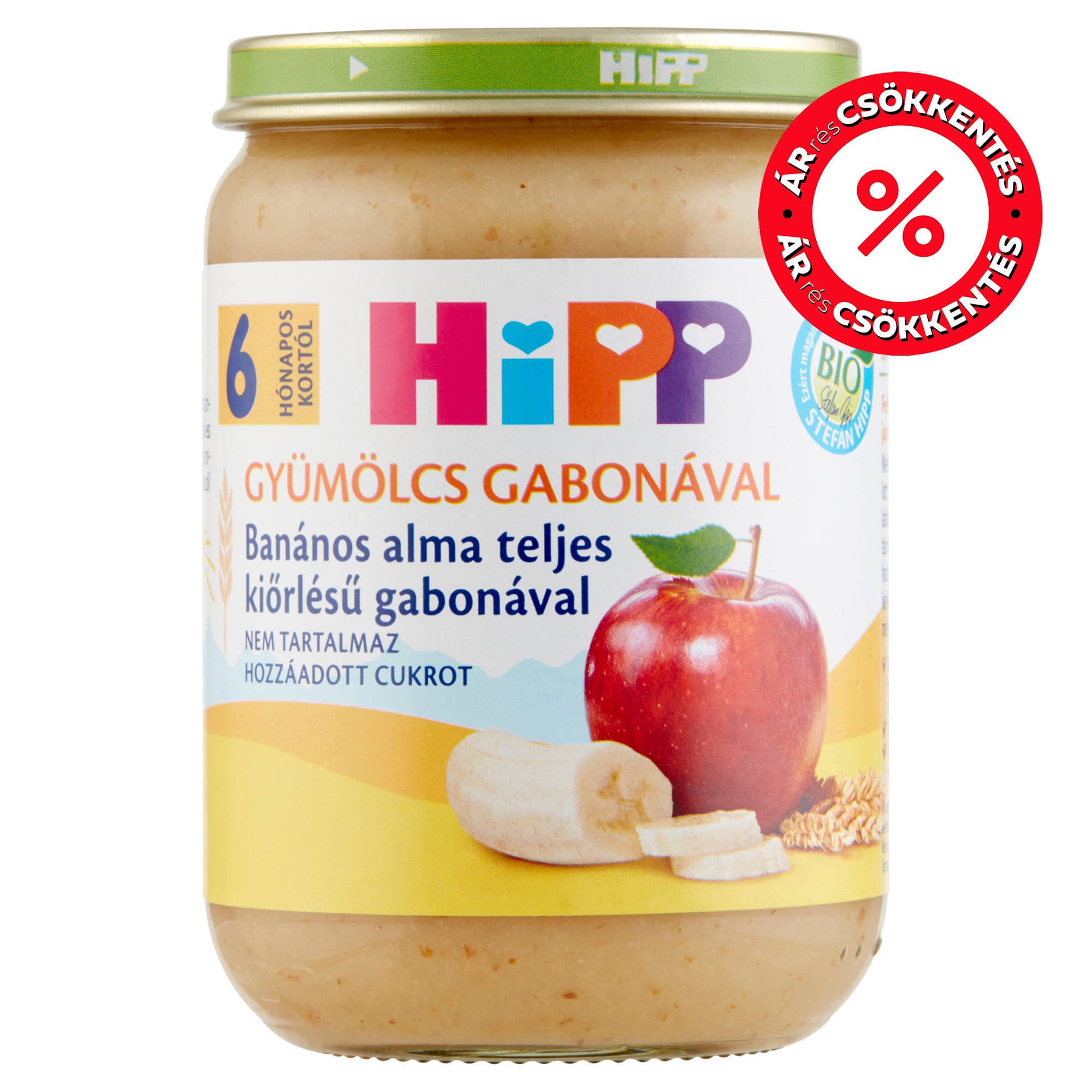 Hipp BIO Banános alma teljes kiőrlésű gabonával 6 hónapos kortól