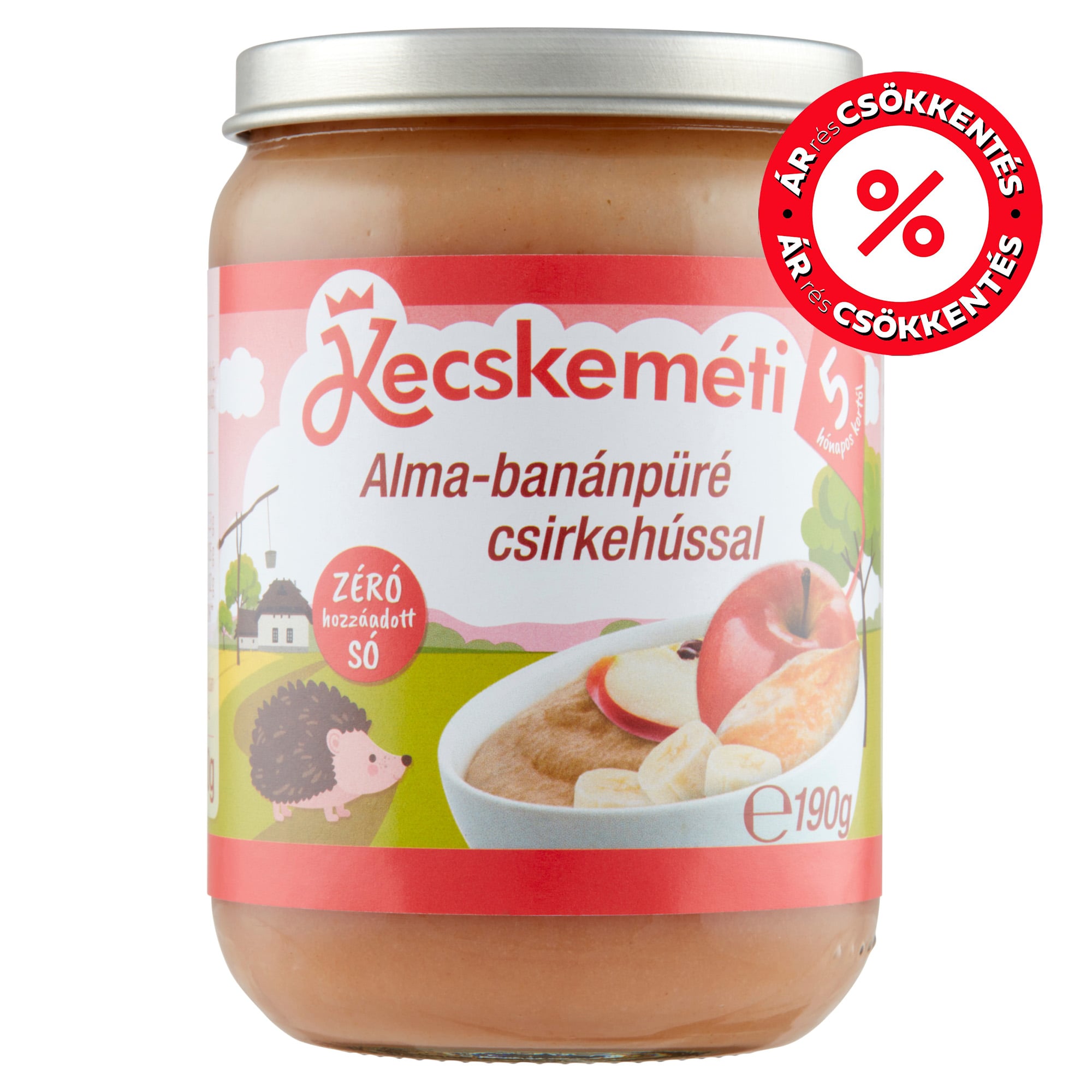 Kecskeméti Alma-Banánpüré csirkehússal 5 hónapos kortól