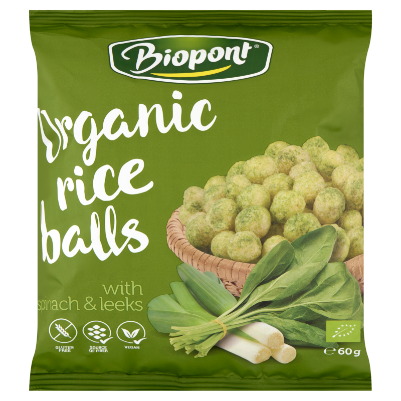 Biopont Extrudált BIO rizsgolyó spenóttal és póréhagymával (gluténmentes)