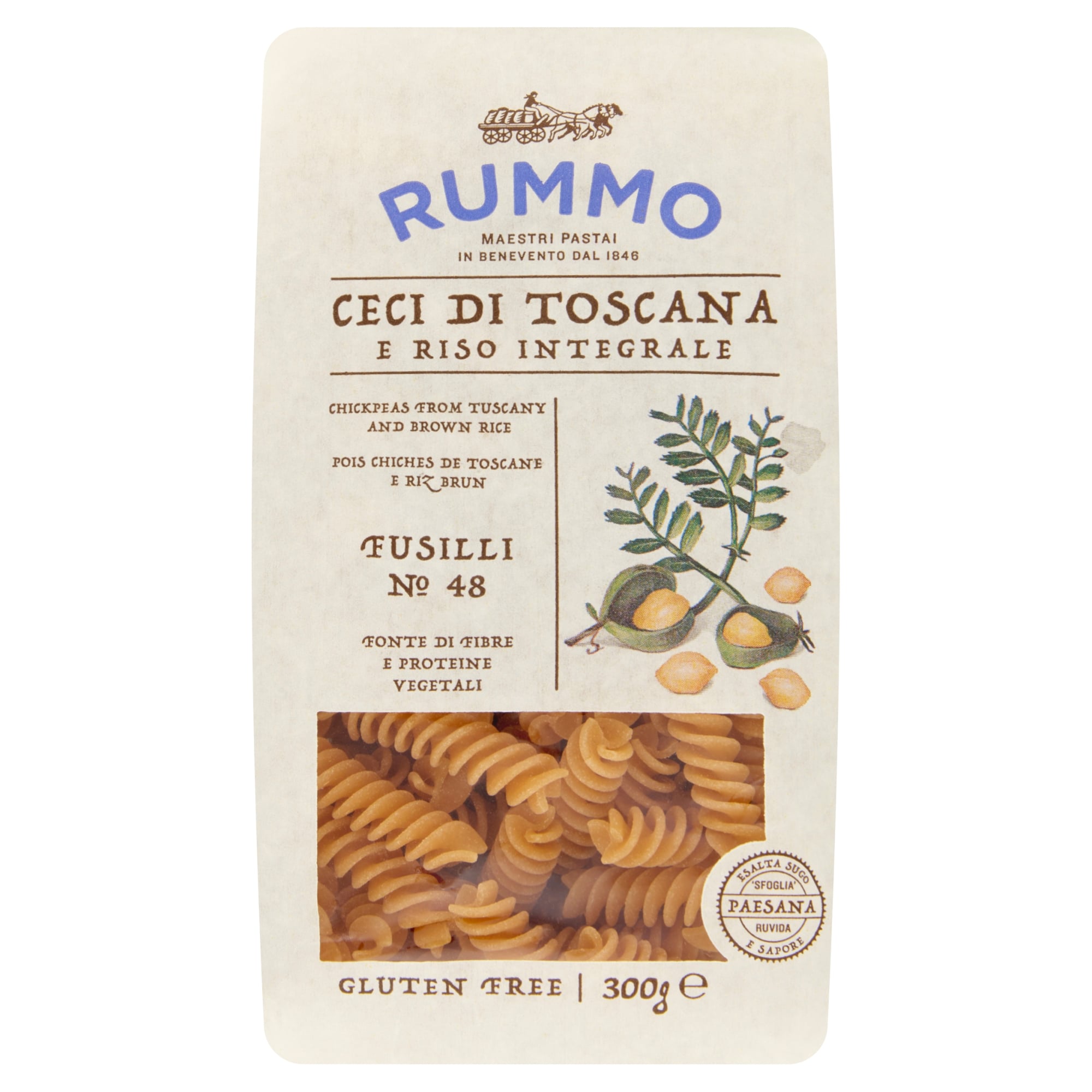 Rummo Fusilli száraztészta csicseriborsóból és barnarizsből