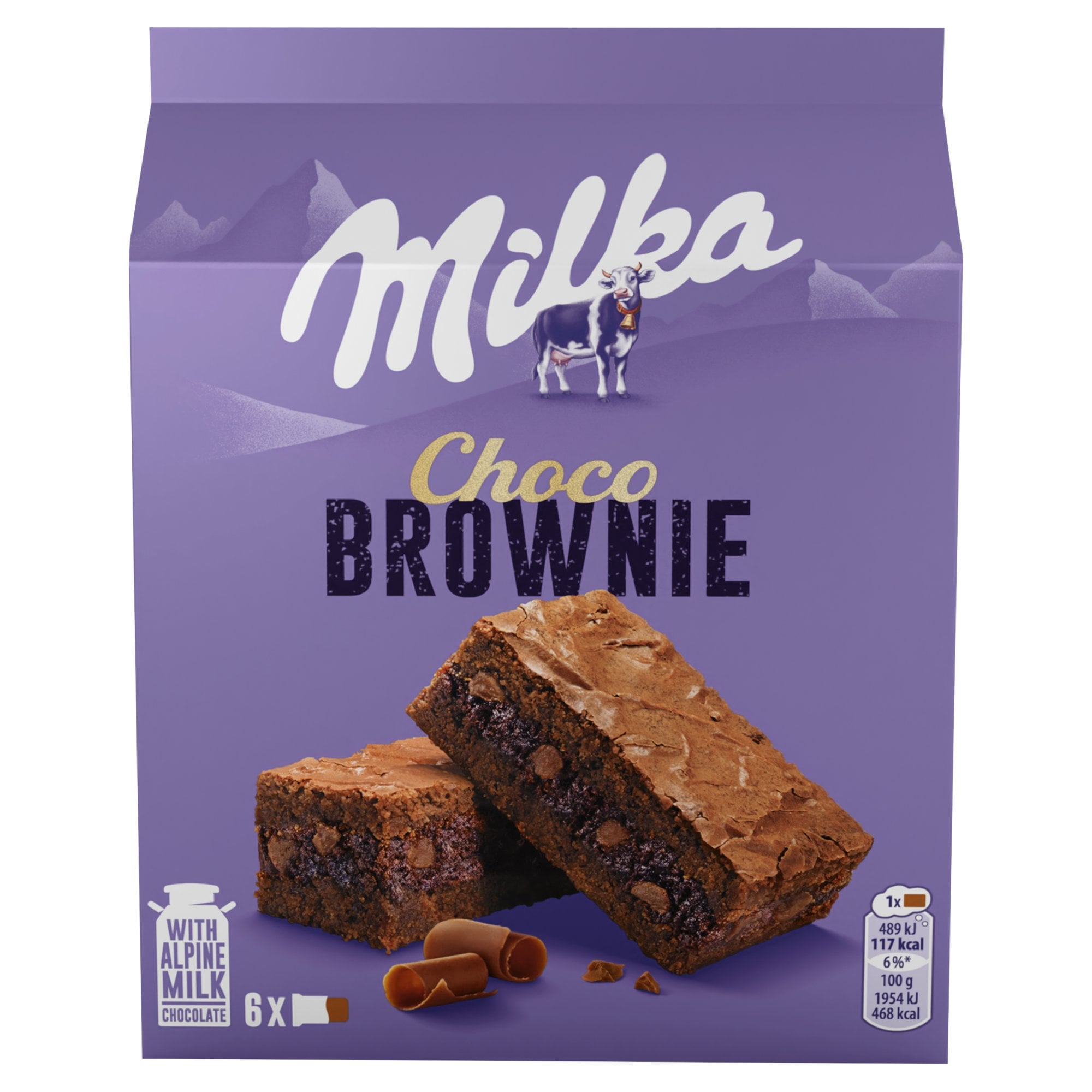 Milka sütemény csokoládéval, alpesi tejcsokoládéval és tejcsokoládé darabokkal