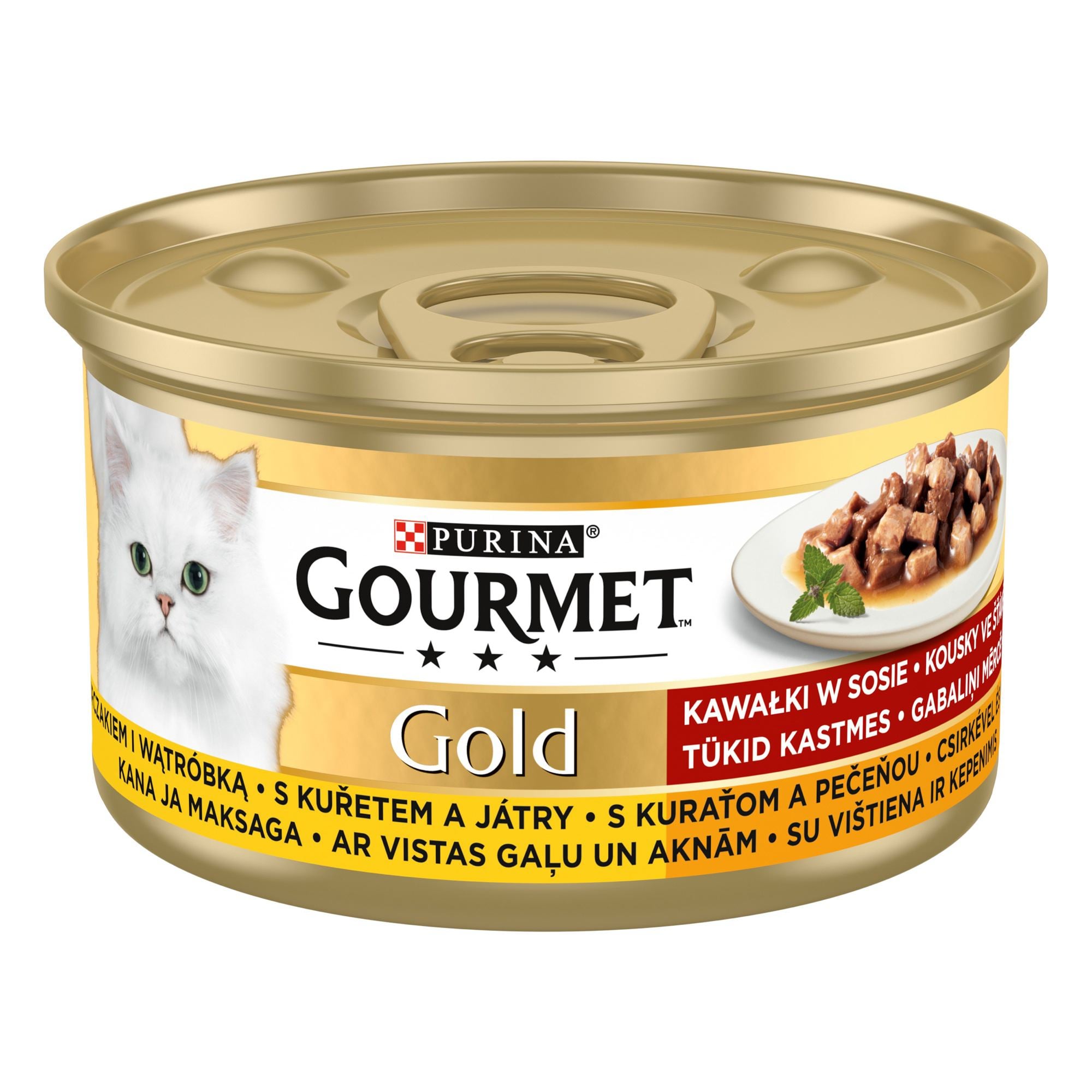 Gourmet Gold Csirkével és májjal szószban nedves macskaeledel
