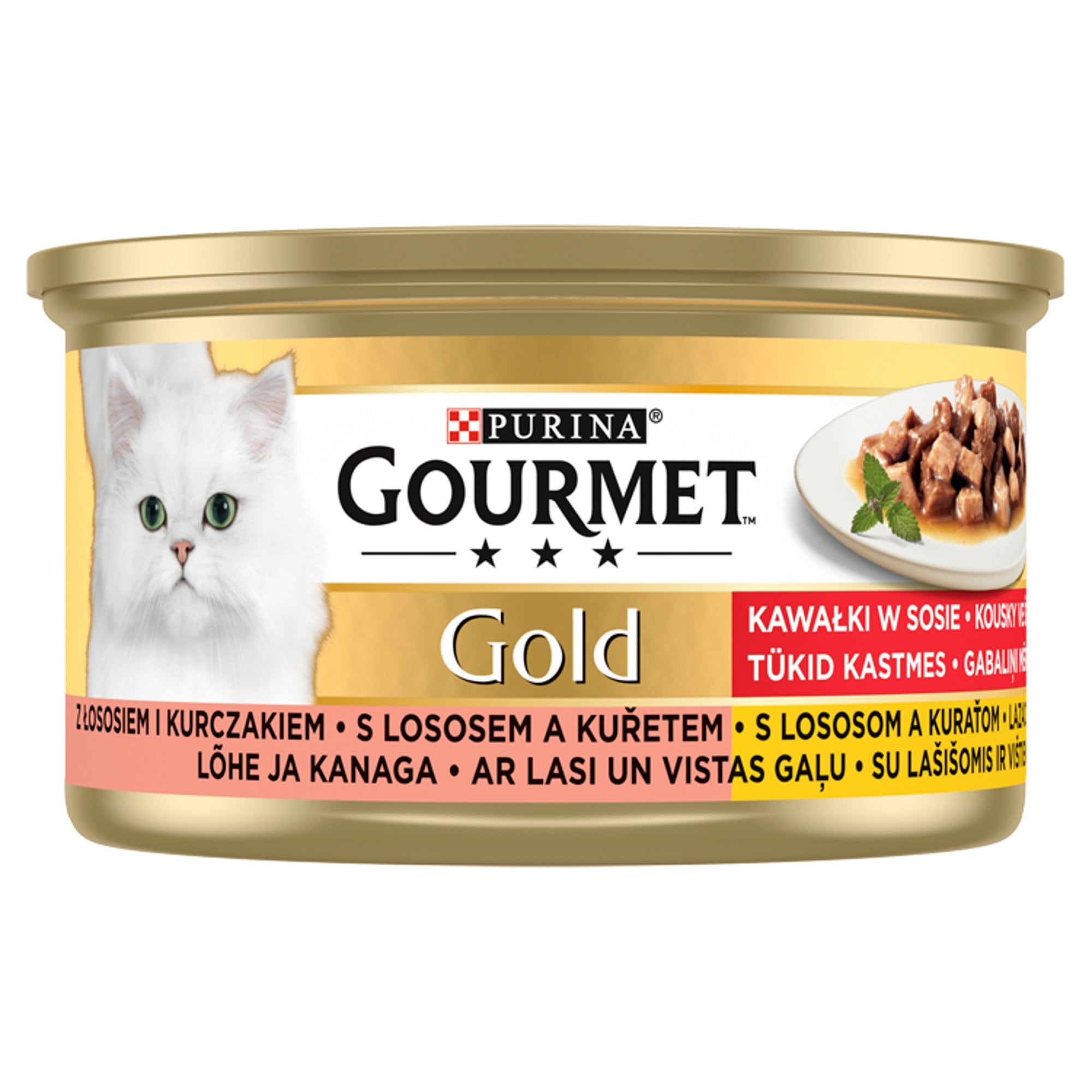 Gourmet Gold Lazaccal és csirkével szószban nedves macskaeledel