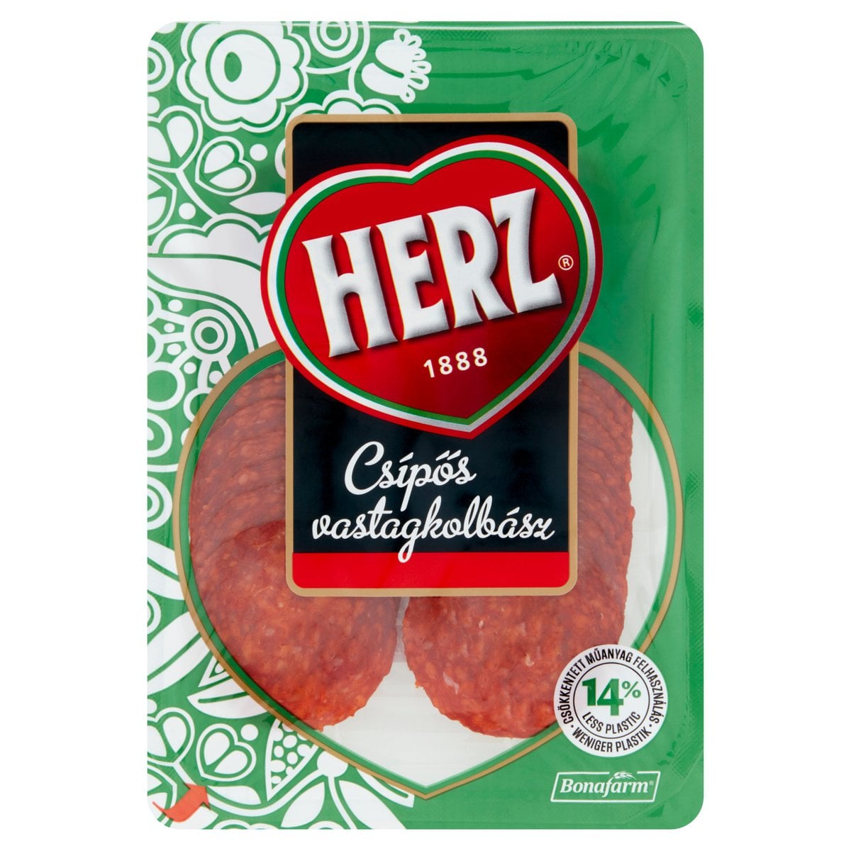 Herz szeletelt csípős vastagkolbász