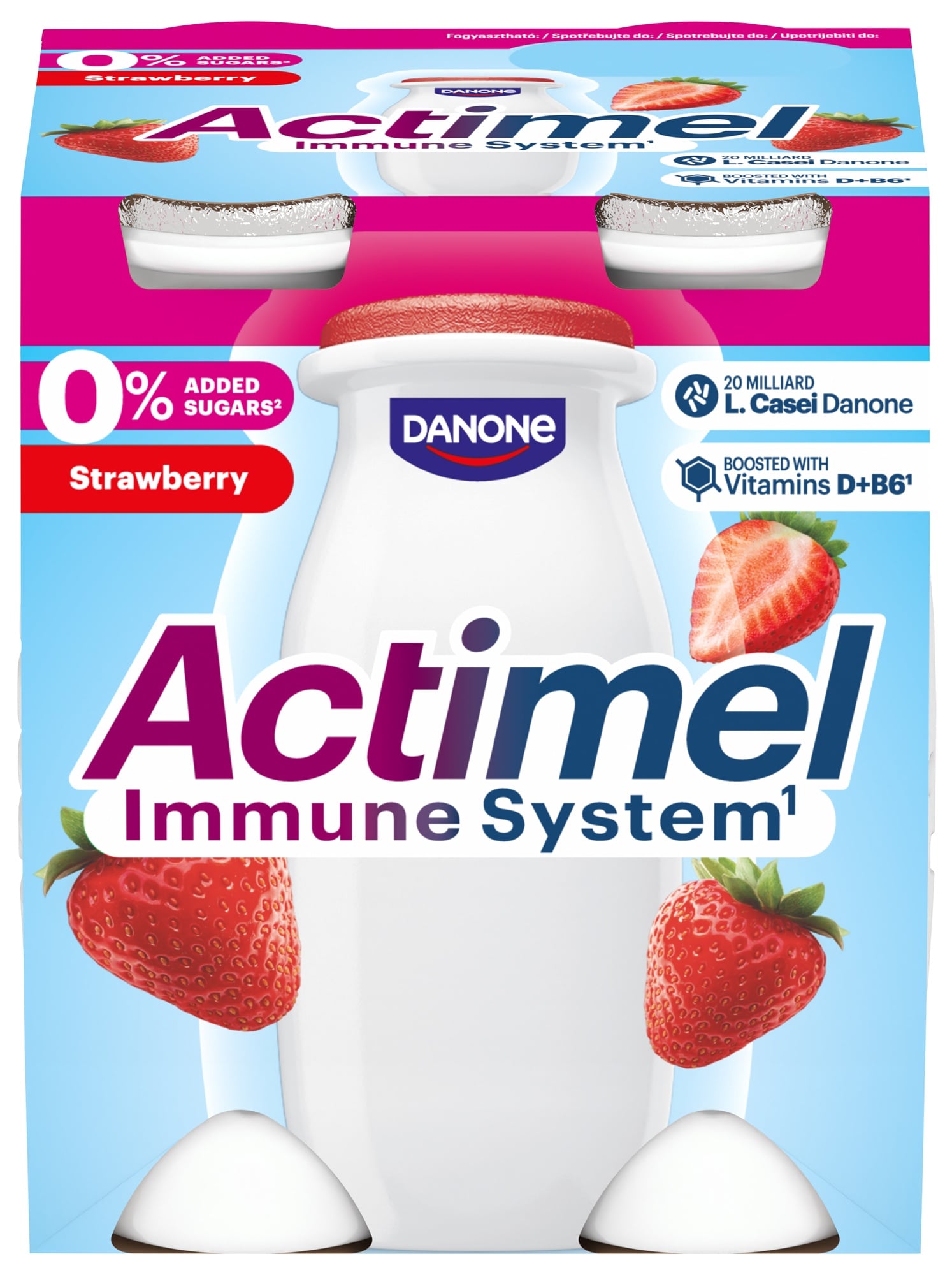Danone Actimel eperízű sovány joghurtital édesítőszerekkel, B6- és D-vitaminnal (4x100g)
