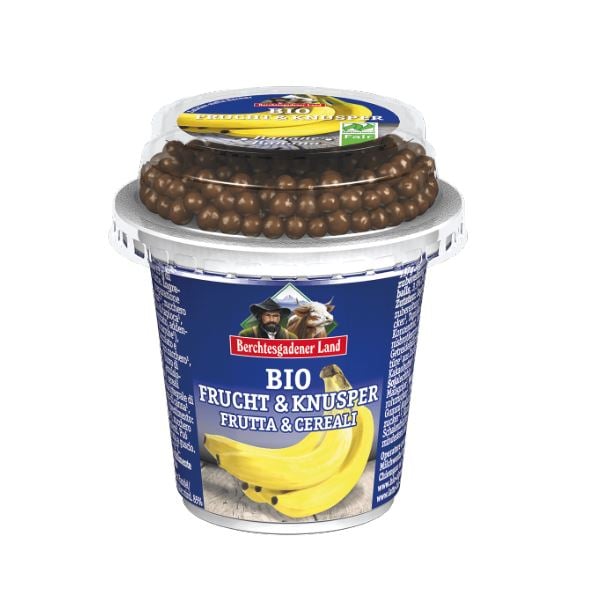 Bio Alpenmilch banán ízű joghurt müzlivel