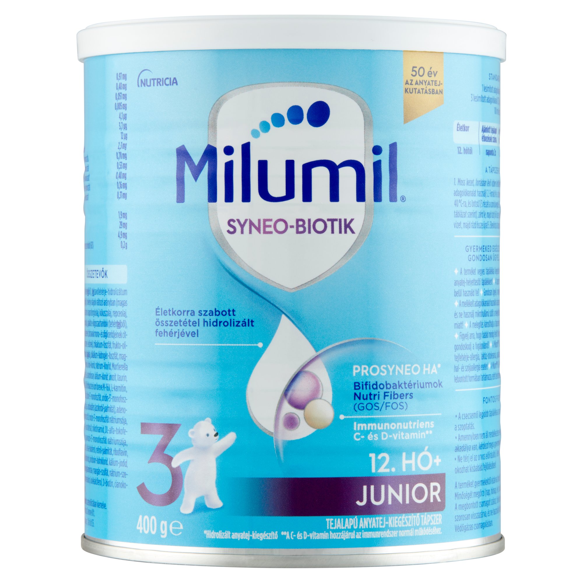 Milumil HA 3 Prosyneo Junior anyatej-kiegészítő tápszer hidrolizált fehérjével 12 hónapos kortól