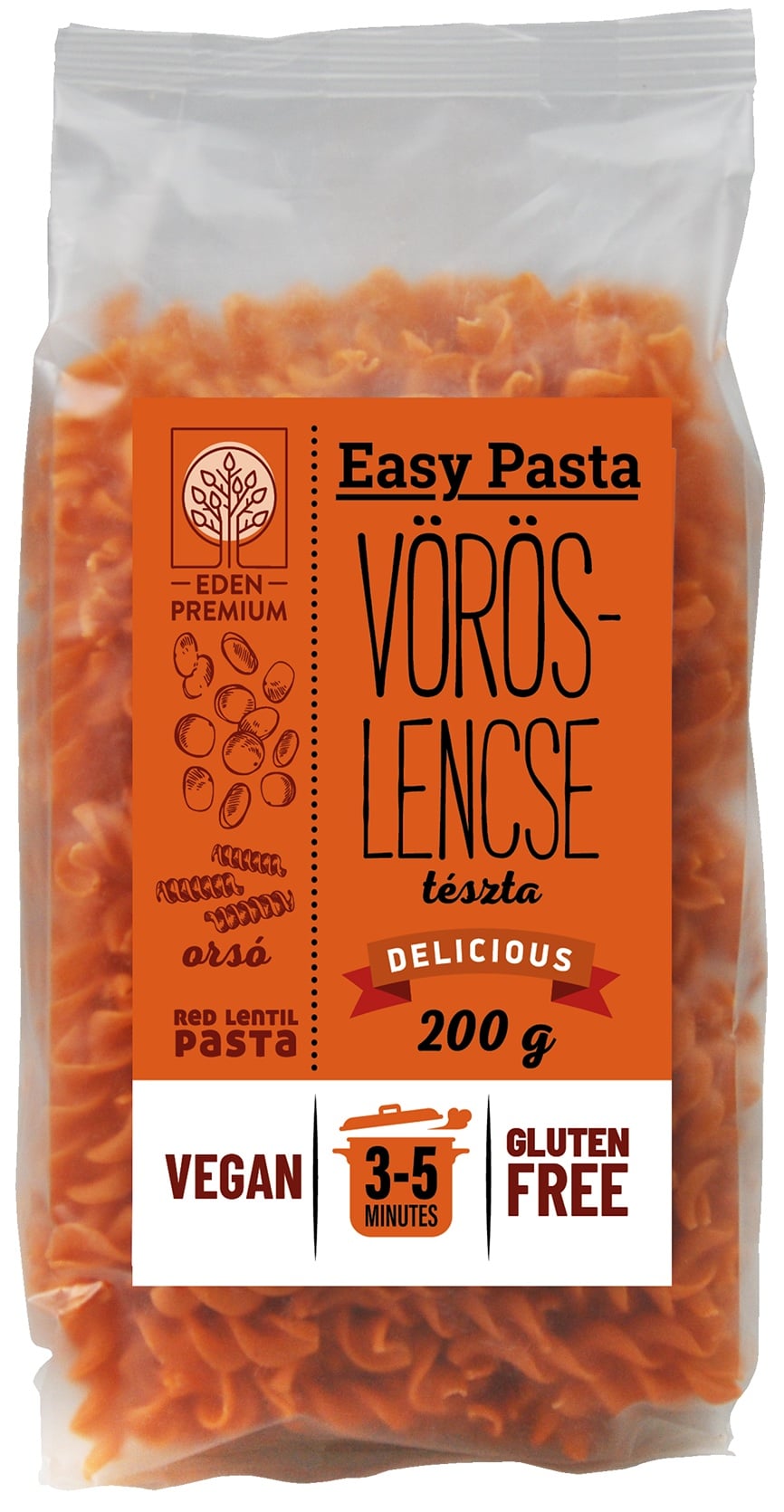 Éden Prémium Easy Pasta Vöröslencse tészta orsó