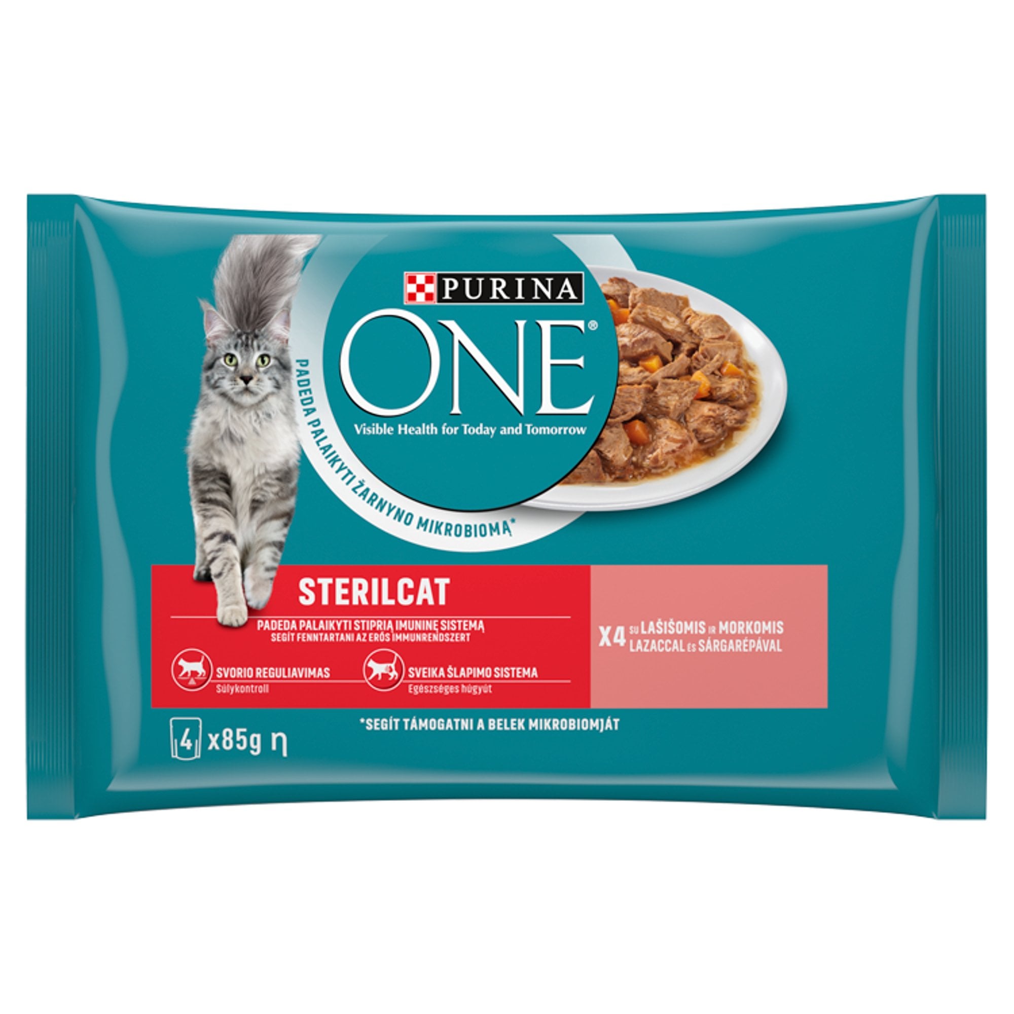 Purina One STERILCAT Lazaccal és sárgarépával nedves macskaeledel