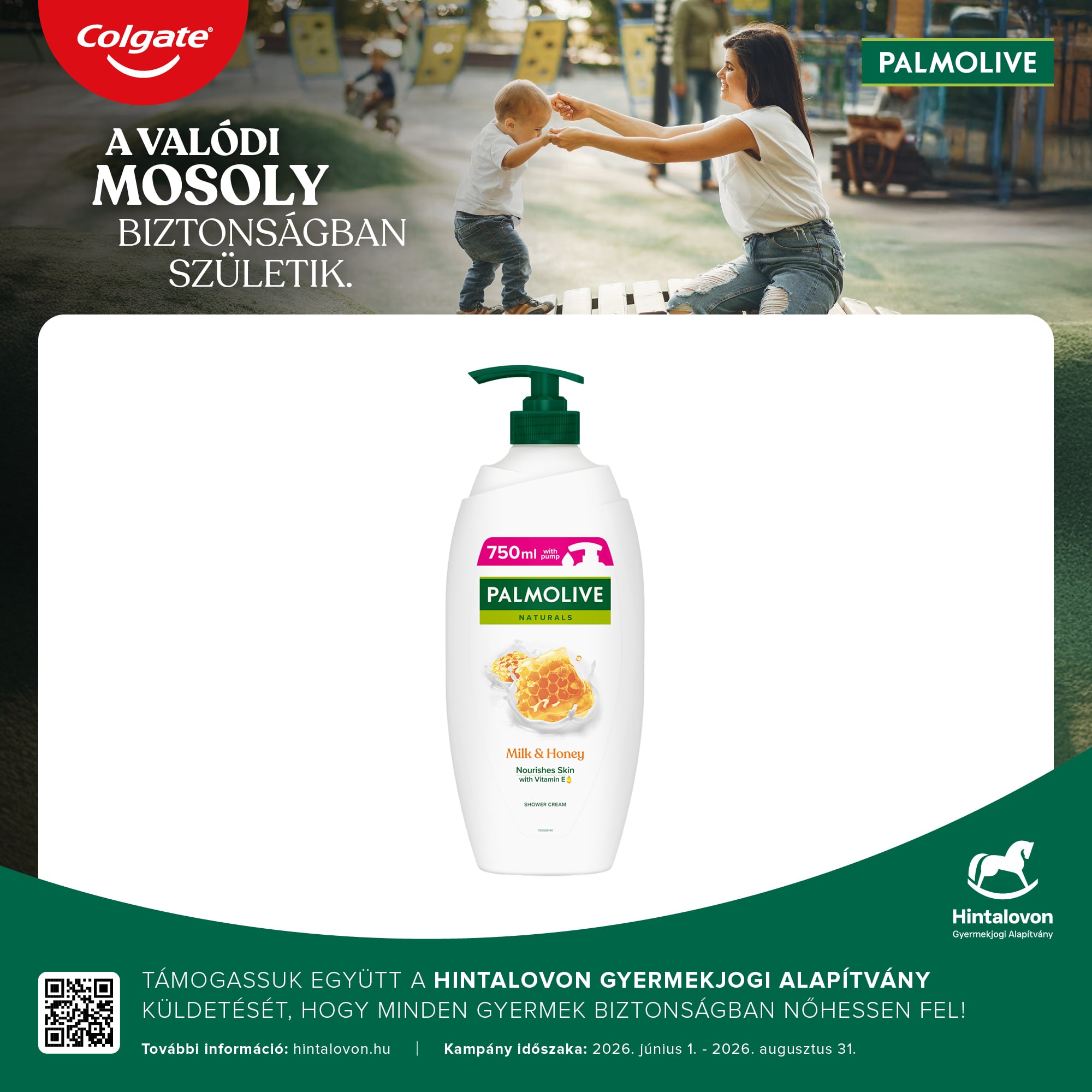 Palmolive Naturals Milk & Honey tusfürdő pumpás