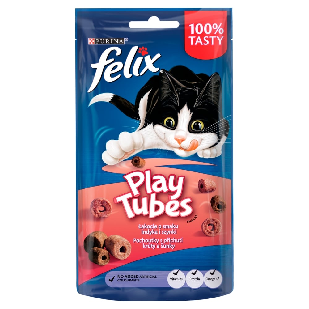 Felix Play Tubes Pulyka és Sonka ízű macska jutalomfalat