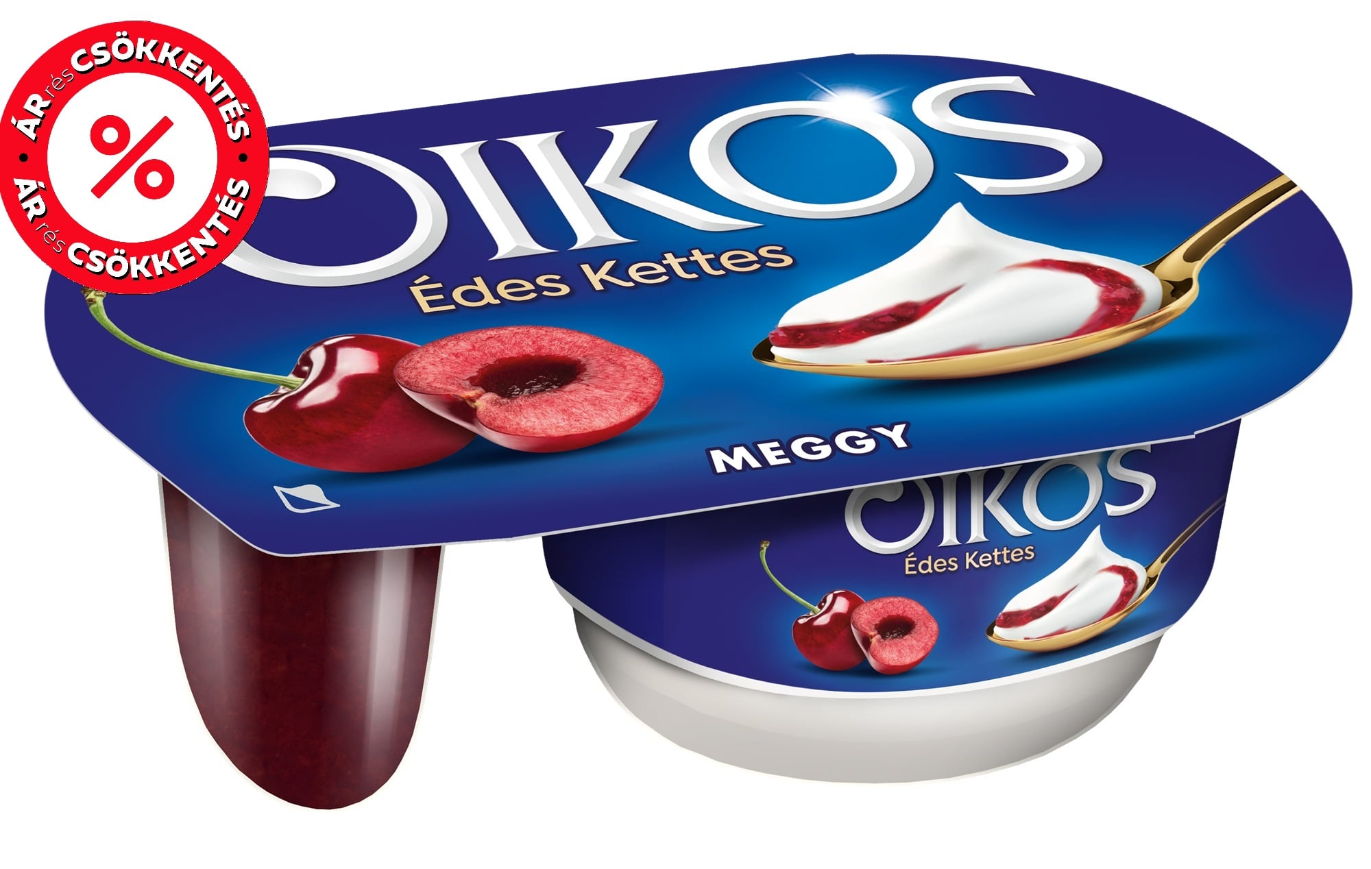 Danone Oikos Édes Kettes élőflórás édesített joghurt meggyszósszal