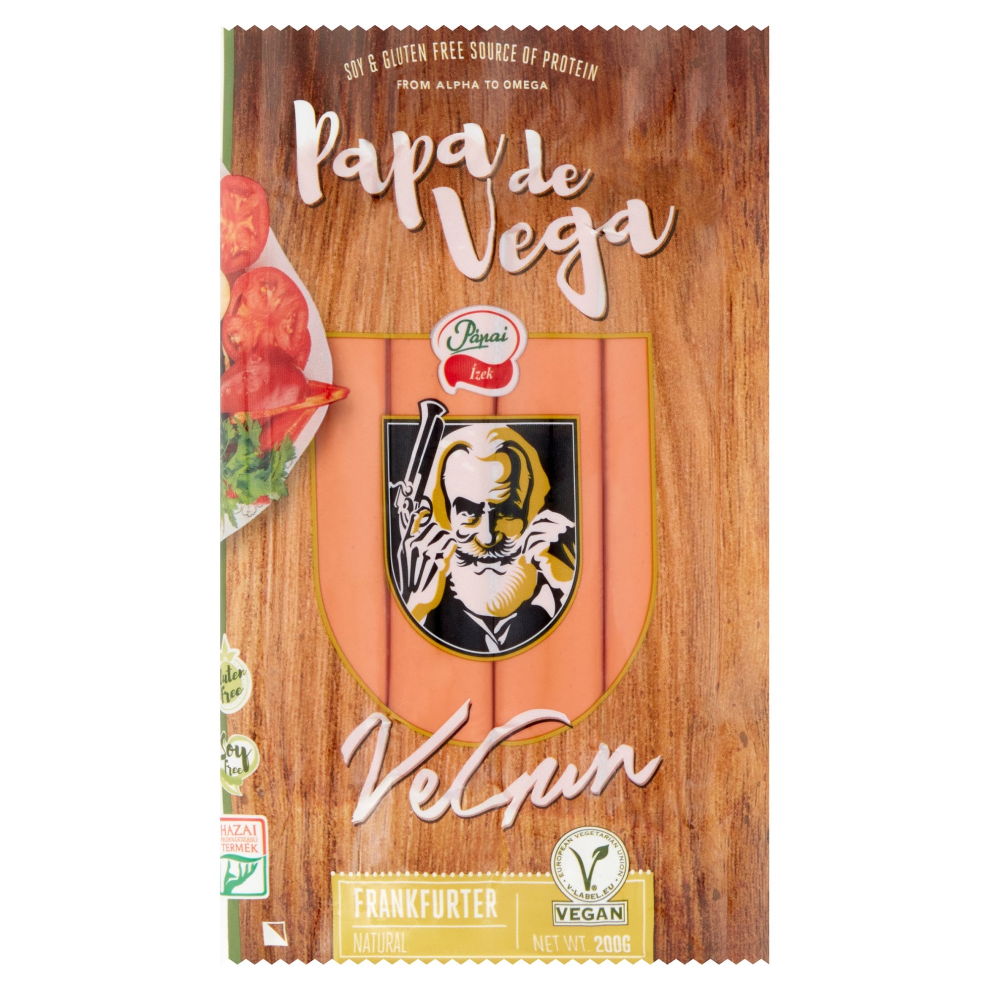 Papa de Vega Vegán Frankfurti készítmény