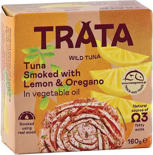 TRATA valódi füstölésű tonhal - citrommal és oregánóval (160 g)