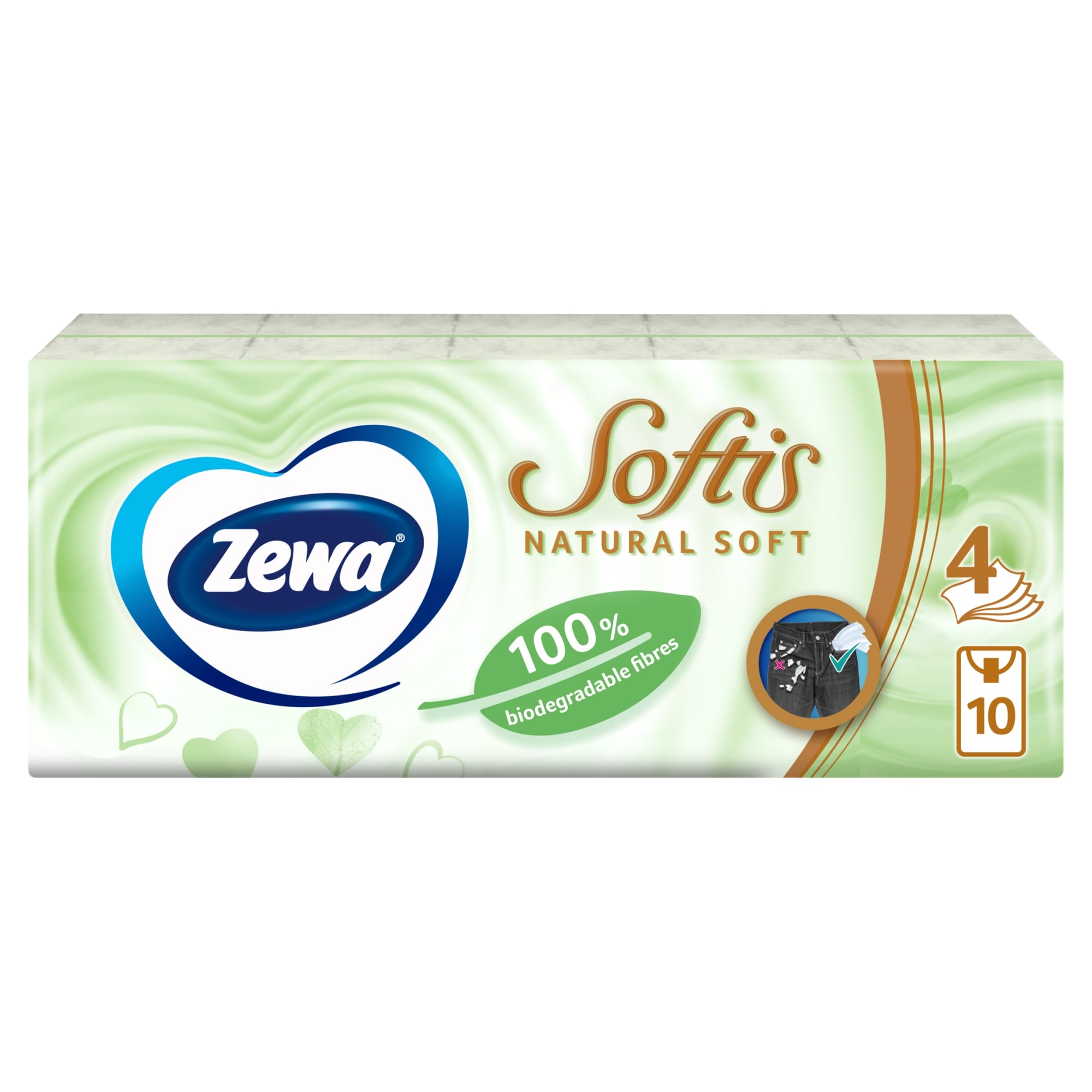 Zewa Softis Natural Soft papír zsebkendő 4 rétegű