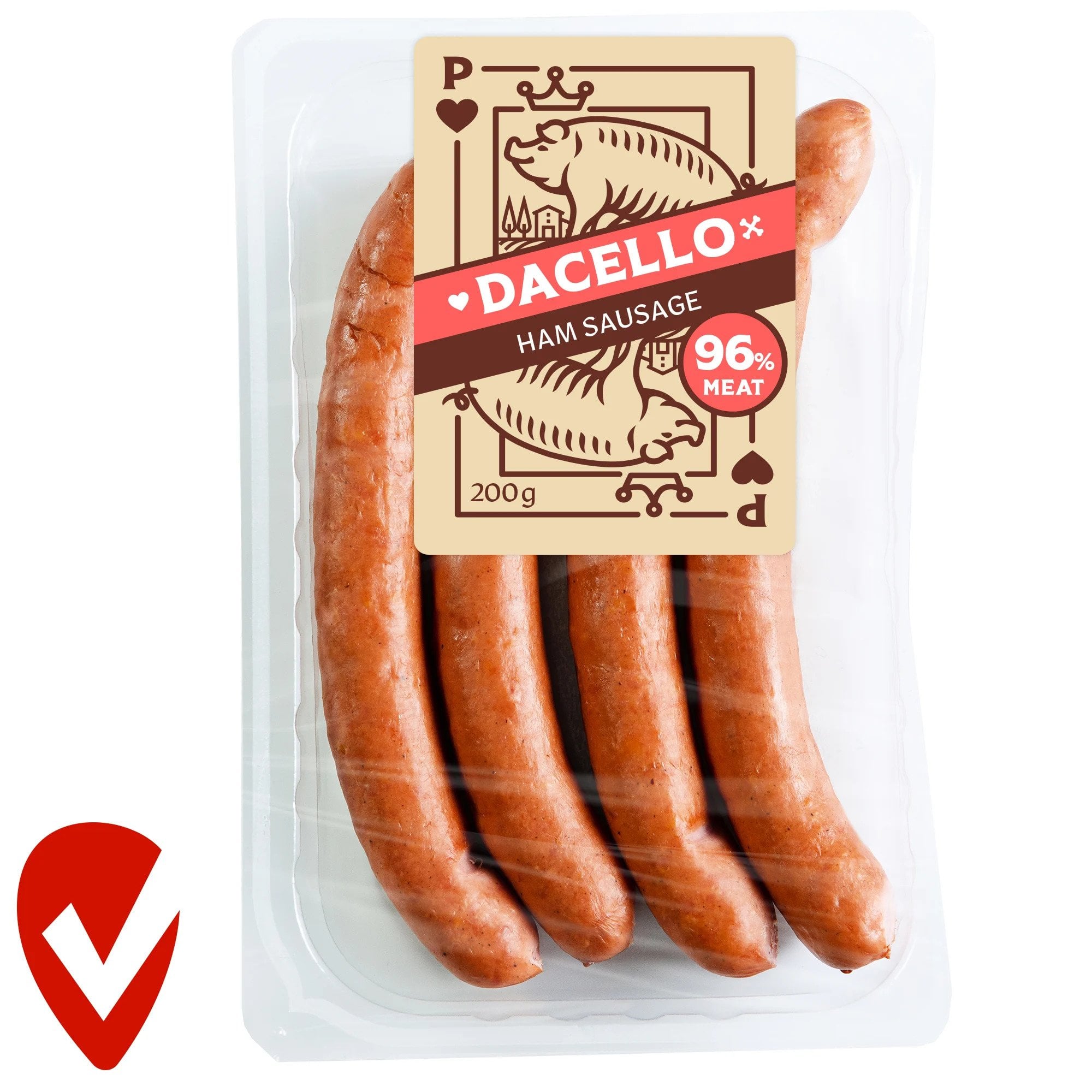 Dacello Főtt, füstölt vékony kolbász