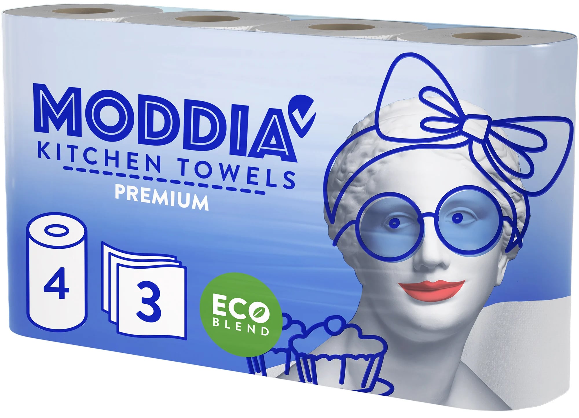 Moddia konyhai papírtörlő 3 rétegű 4 tekercs