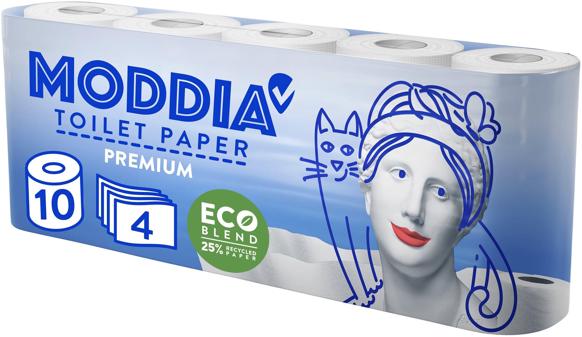 Moddia toalett papír 4 rétegű 10 tekercs