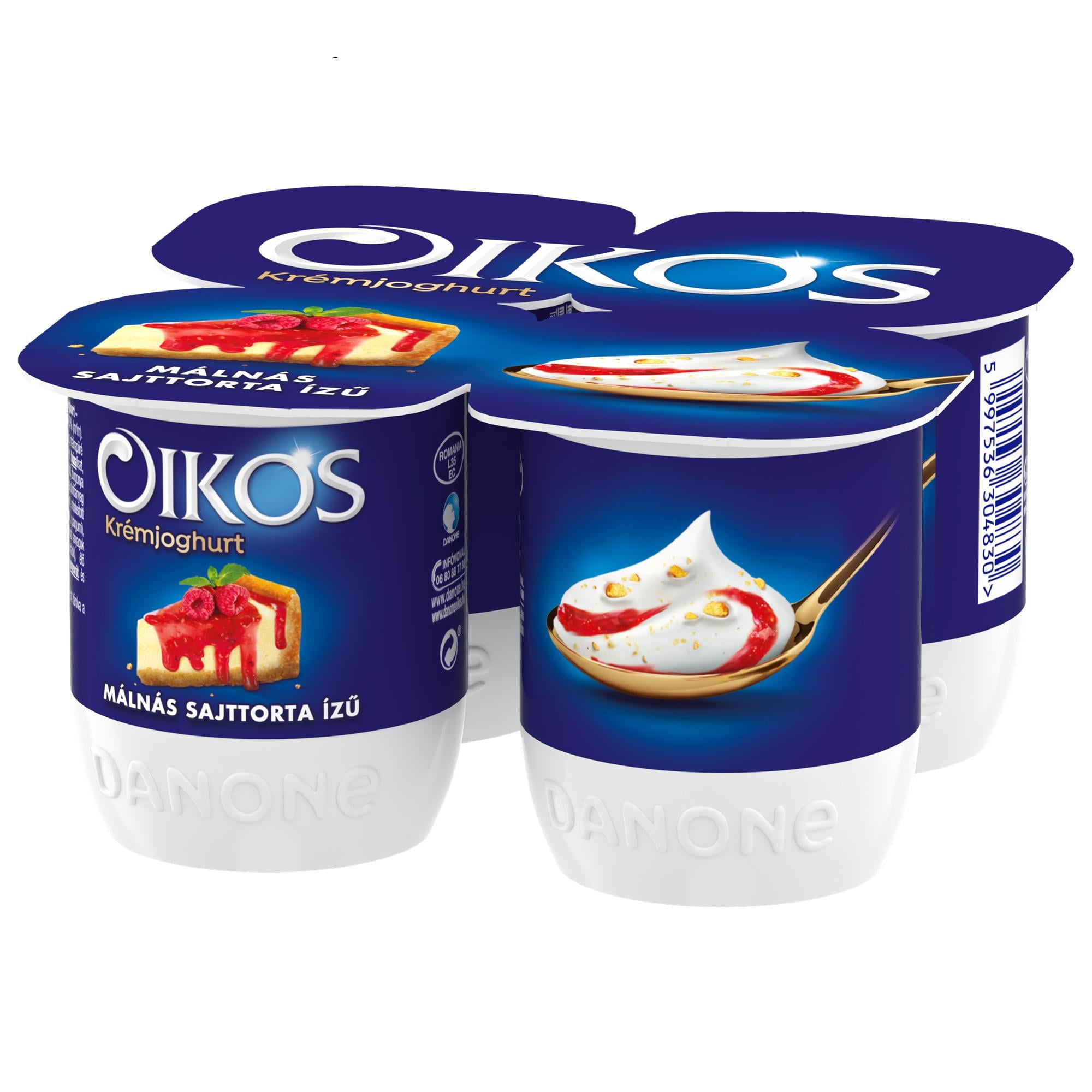 Danone Oikos Görög élőflórás málnás sajttorta ízű krémjoghurt (4x125g)