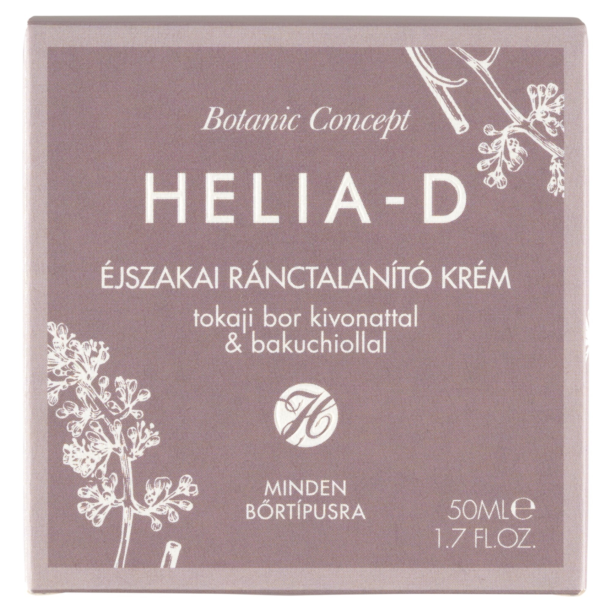 Helia-D Botanic Concept Éjszakai Ránctalanító Krém Tokaji Bor Kivonattal És Bakuchiollal / Minden bőrtípusra
