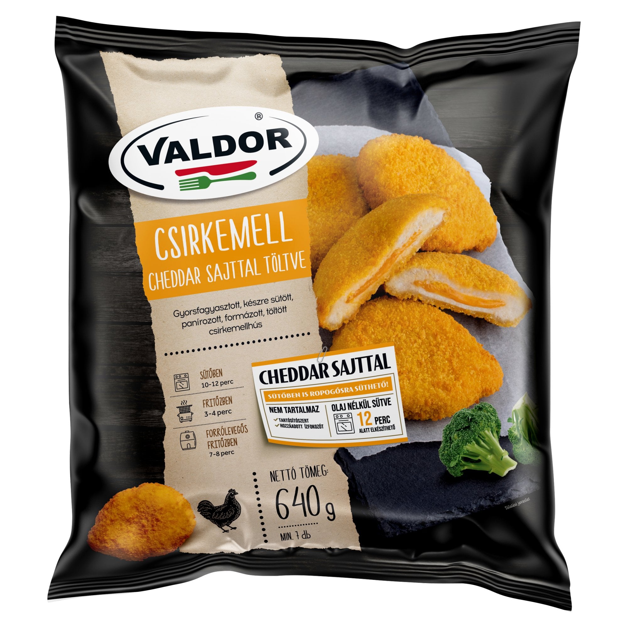 Valdor Fagyasztott Cheddar sajttal töltött csirkemell
