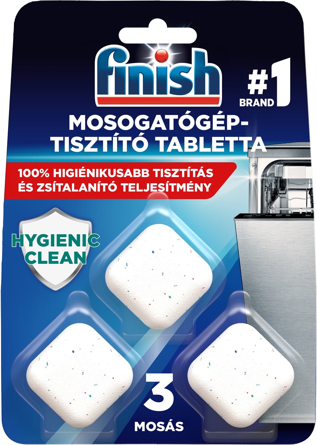 Finish In Wash mosogatógép-tisztító tabletta, gépi program alatt használható