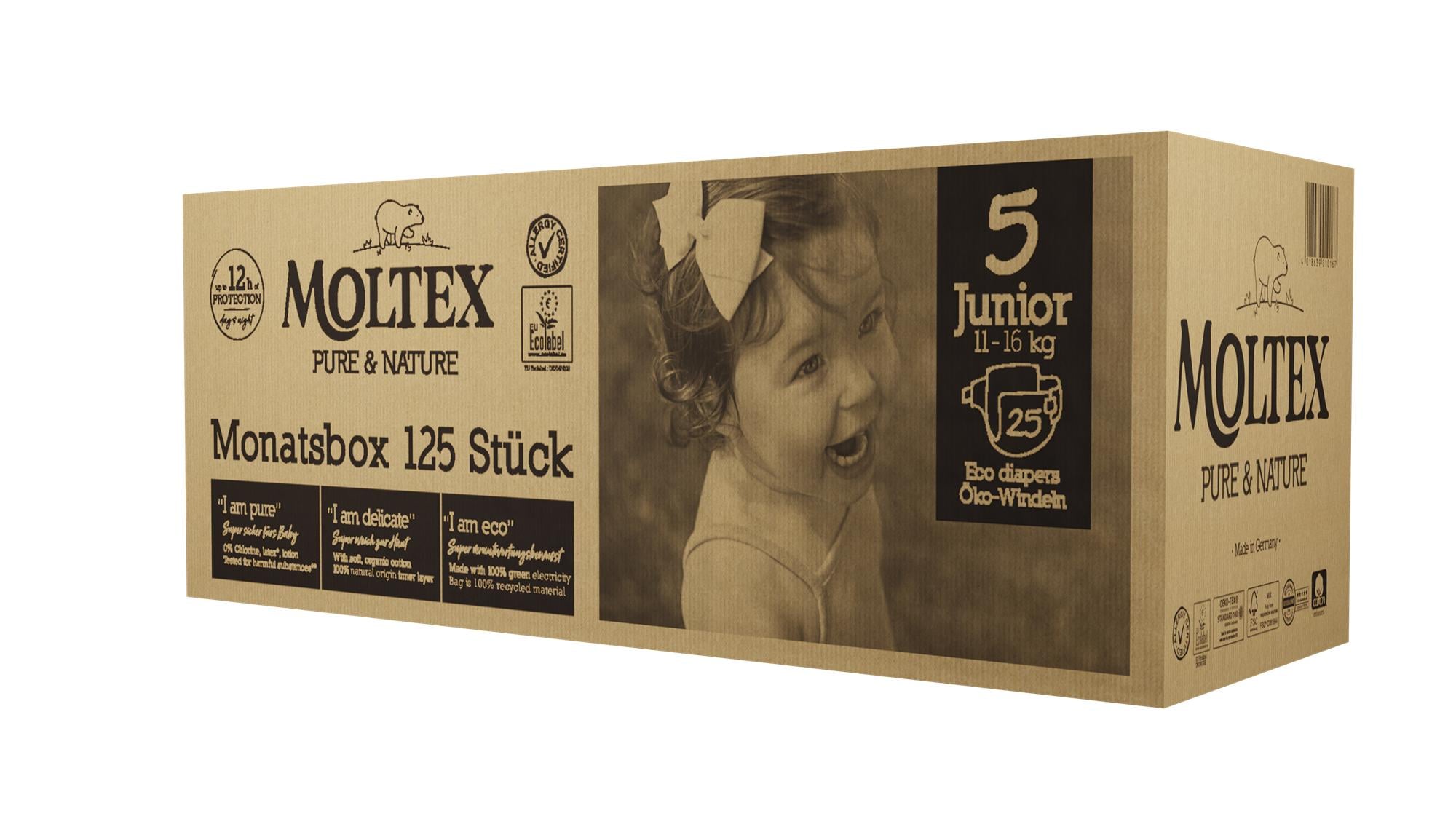 MOLTEX Pure&Nature ÖKO Nadrágpelenka 11-25kg (5-ös méret) junior HAVI CSOMAG