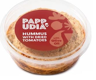 Pappudia Humusz szárított paradicsommal, oliva olajjal