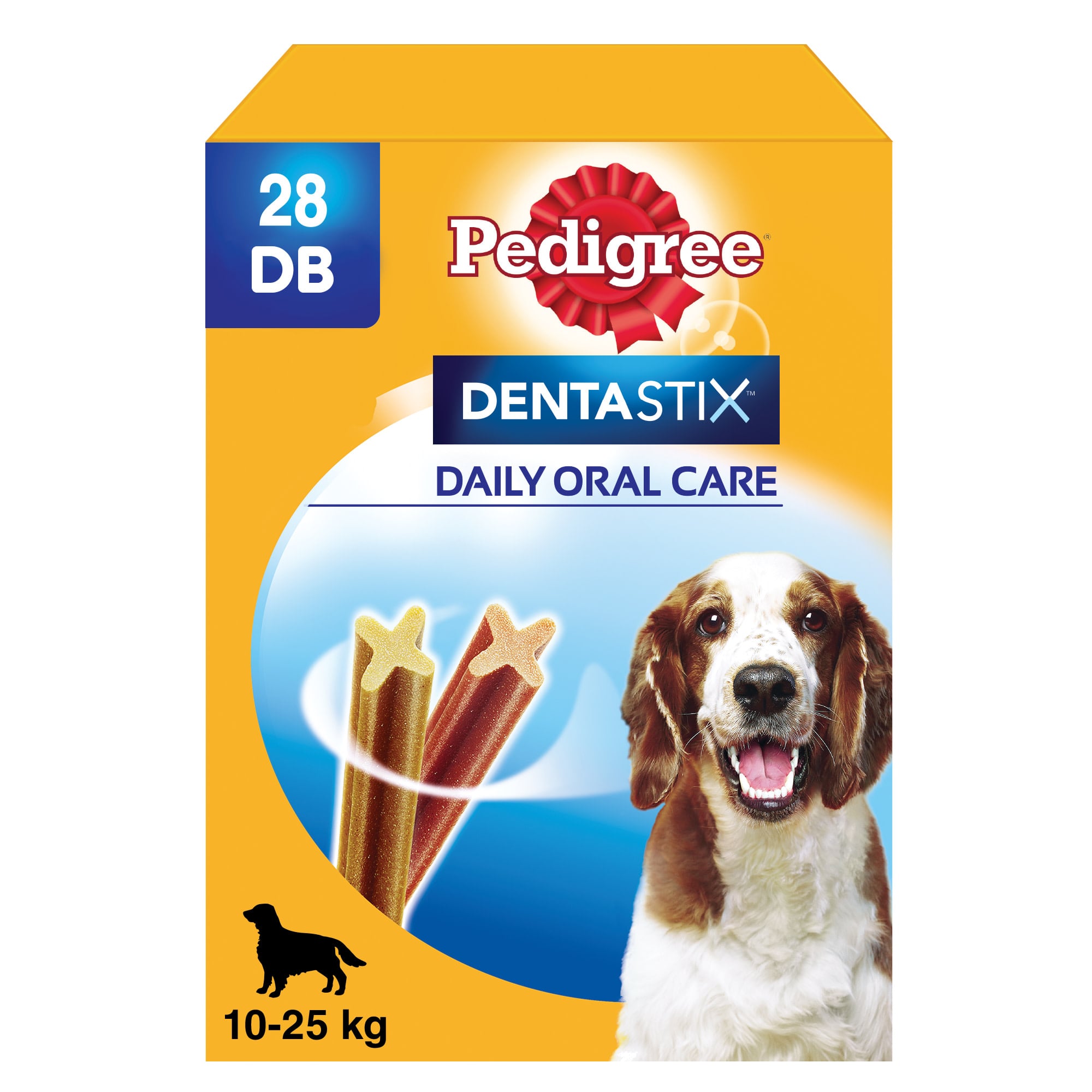 Pedigree DentaStix mindennapi fogápoló jutalomfalatok 10-25 kg-os kutyák számára 28 db (4 x 180 g)