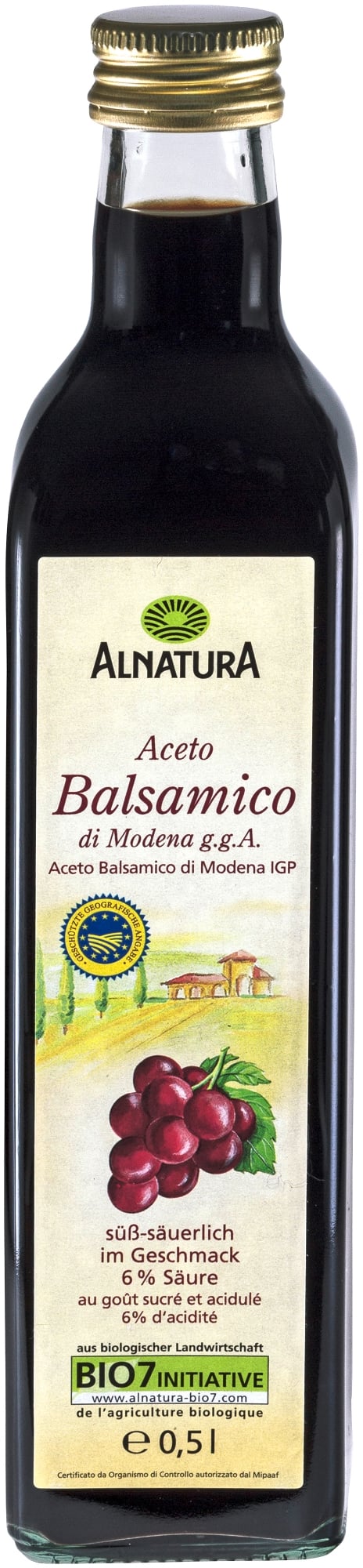 Alnatura BIO Modenai balzsamecet, oltalom alatt álló földrajzi jelzéssel ellátott Aceto Balsamico di Modena