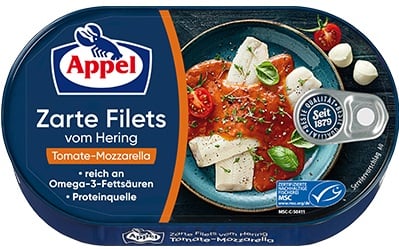Appel heringfilé paradicsomos mozzarellás szószban