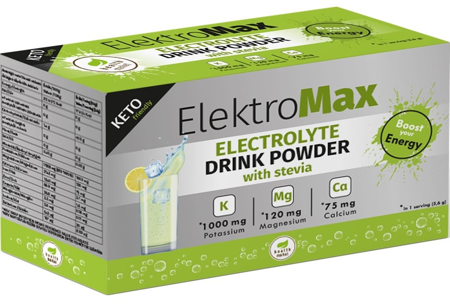 Health Market ELEKTROMAX Citrus ízű elektrolit italpor ásványi anyagokkal és édesítőszerrel
