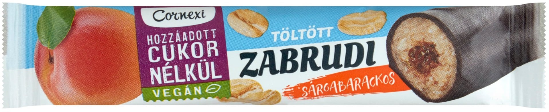 Cornexi zabrudi - sárgabarackos töltelékkel töltött zabrúd kakaós bevonattal, édesítőszerrel