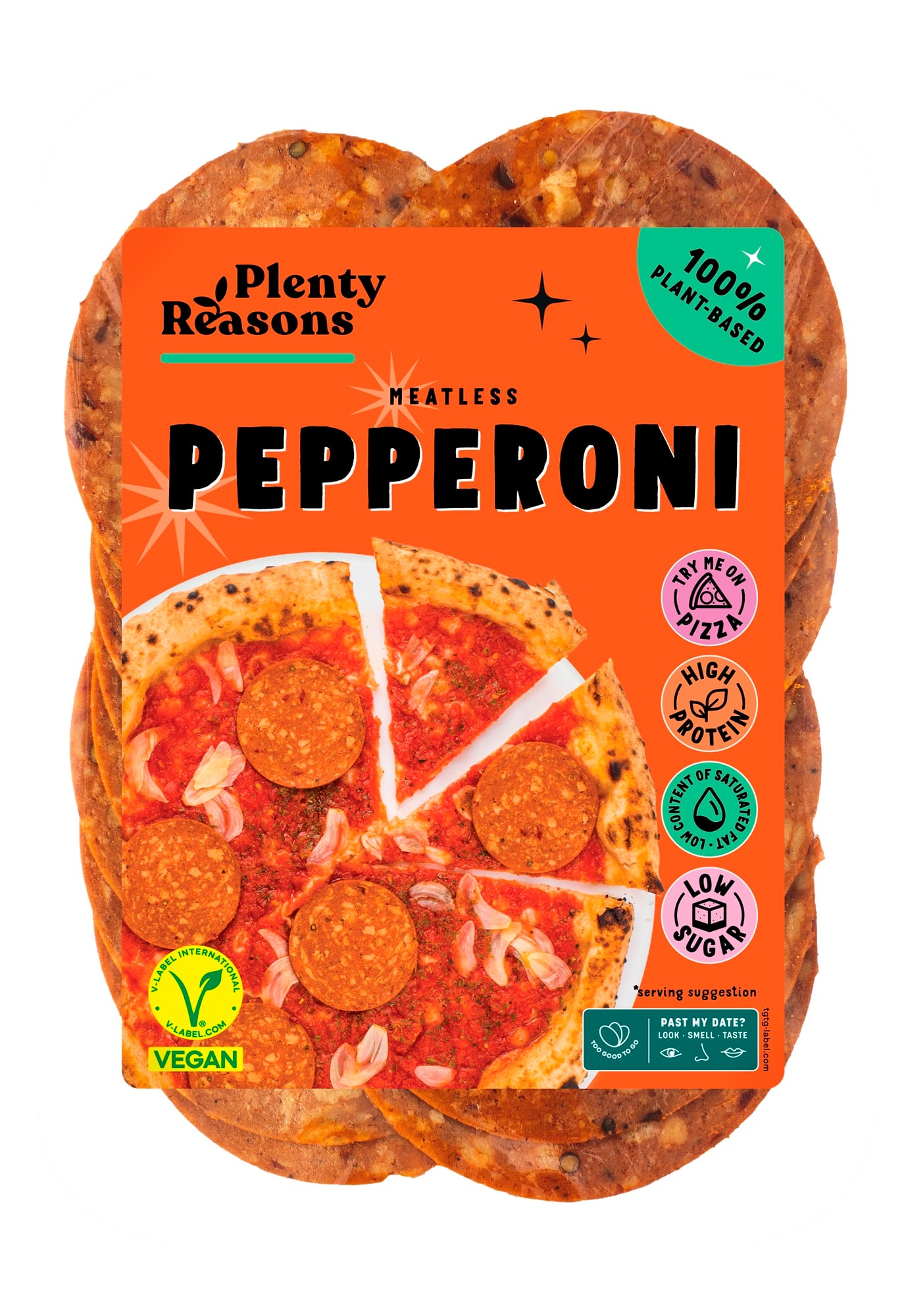 Plenty Reasons Meatless Vegán szalámi pepperoni ízzel